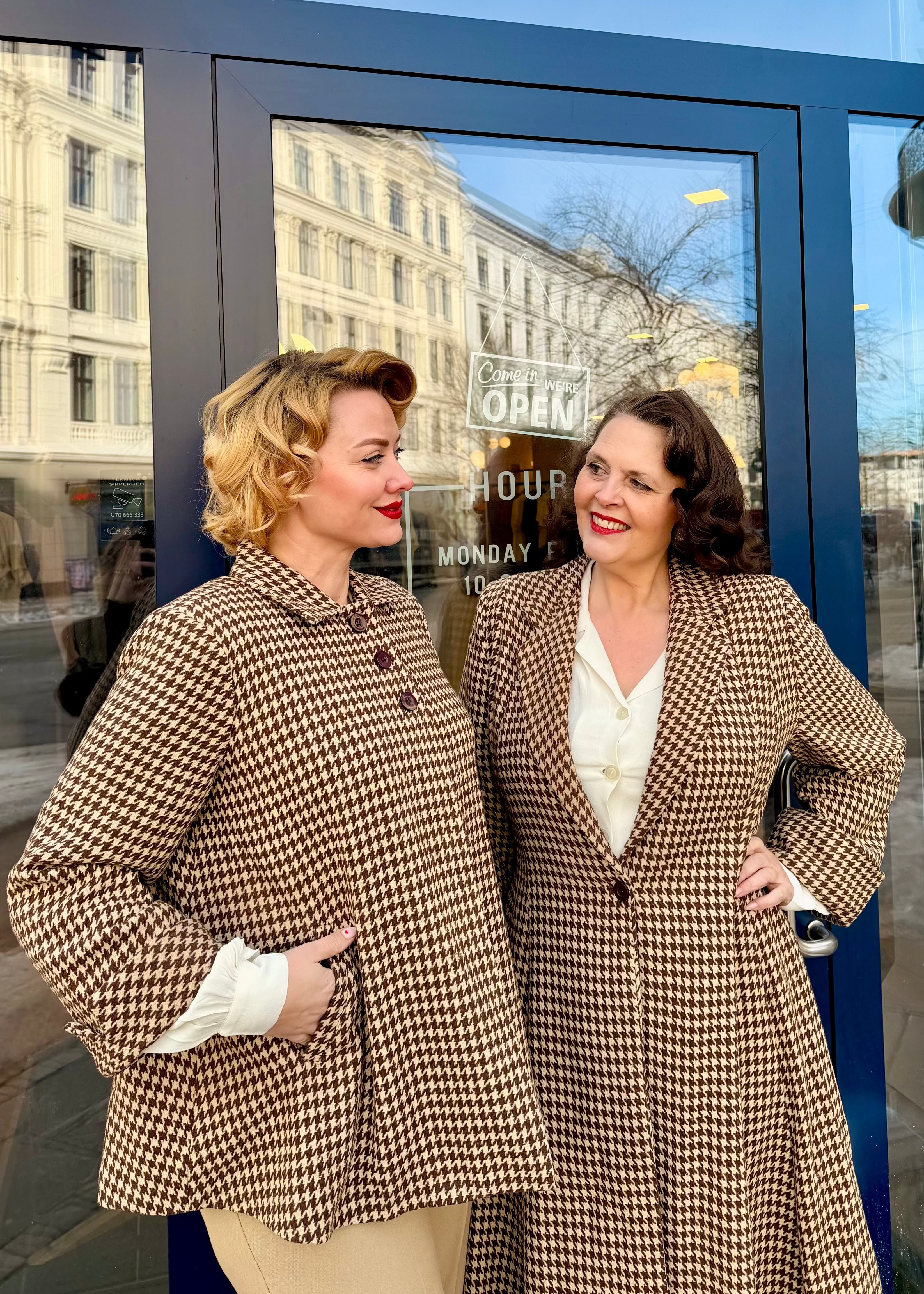 1940'er swing jakke i uld - brun pepitetern jakke Seamstress Of Bloomsbury