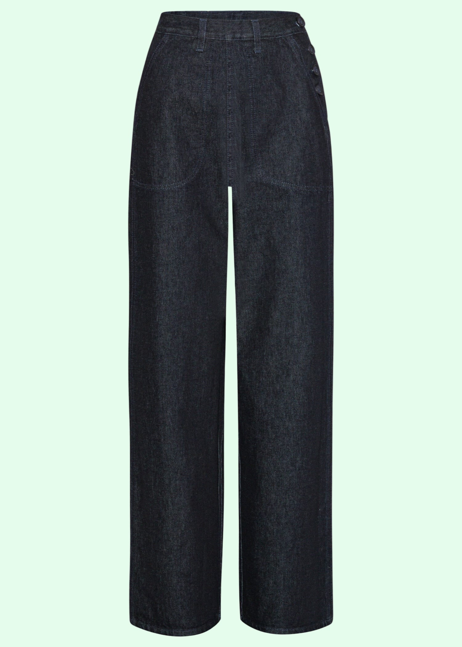 1940's button jeans i mørkeblå denim jeans Freddies Of Pinewood