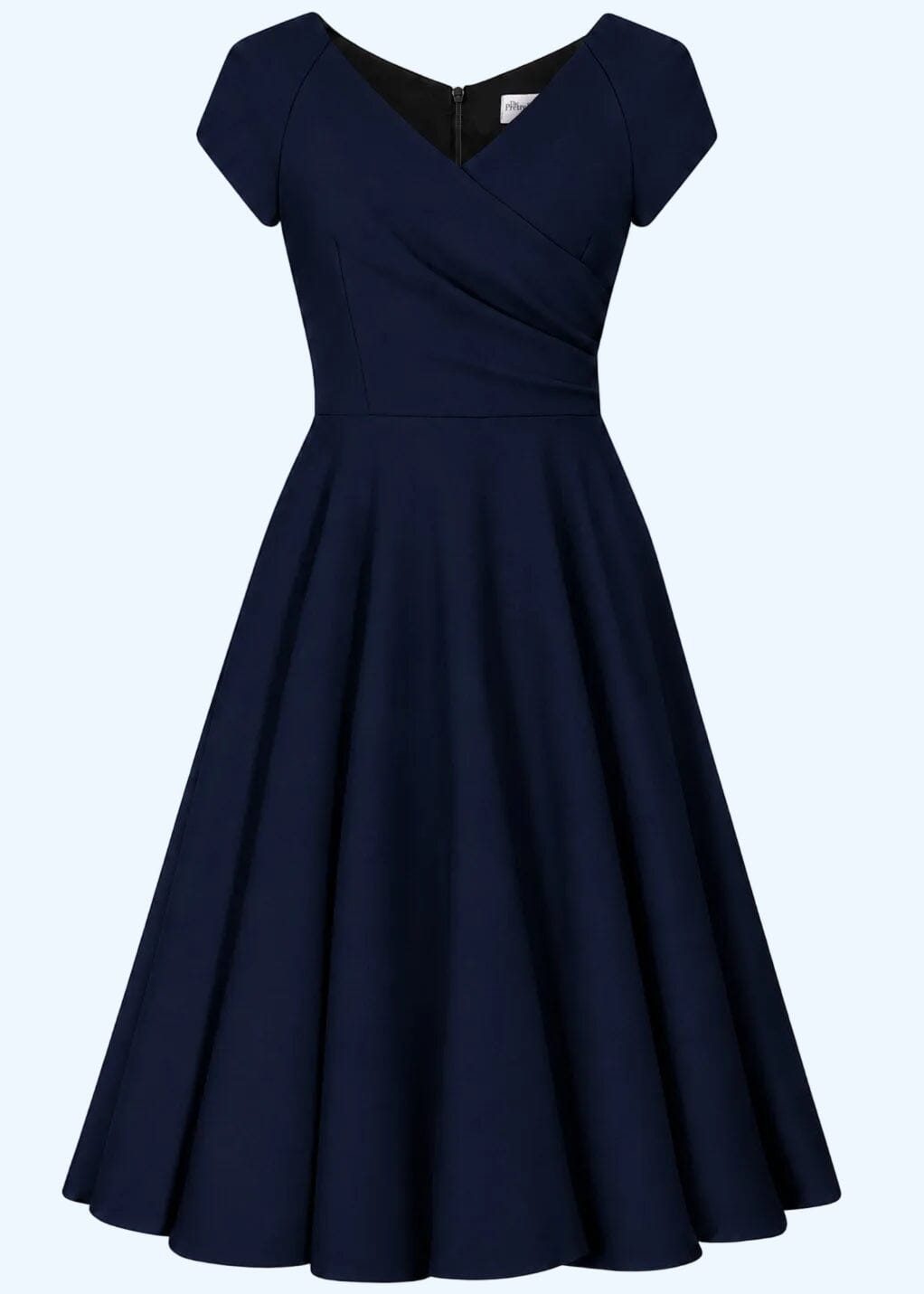 50er Hourglass swing dress in navy blue