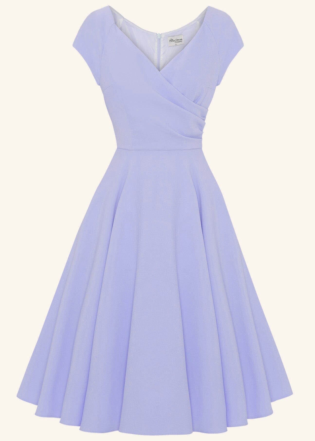 1950'er Hourglass swingkjole i lys lyng lilla toej Pretty Dress Company