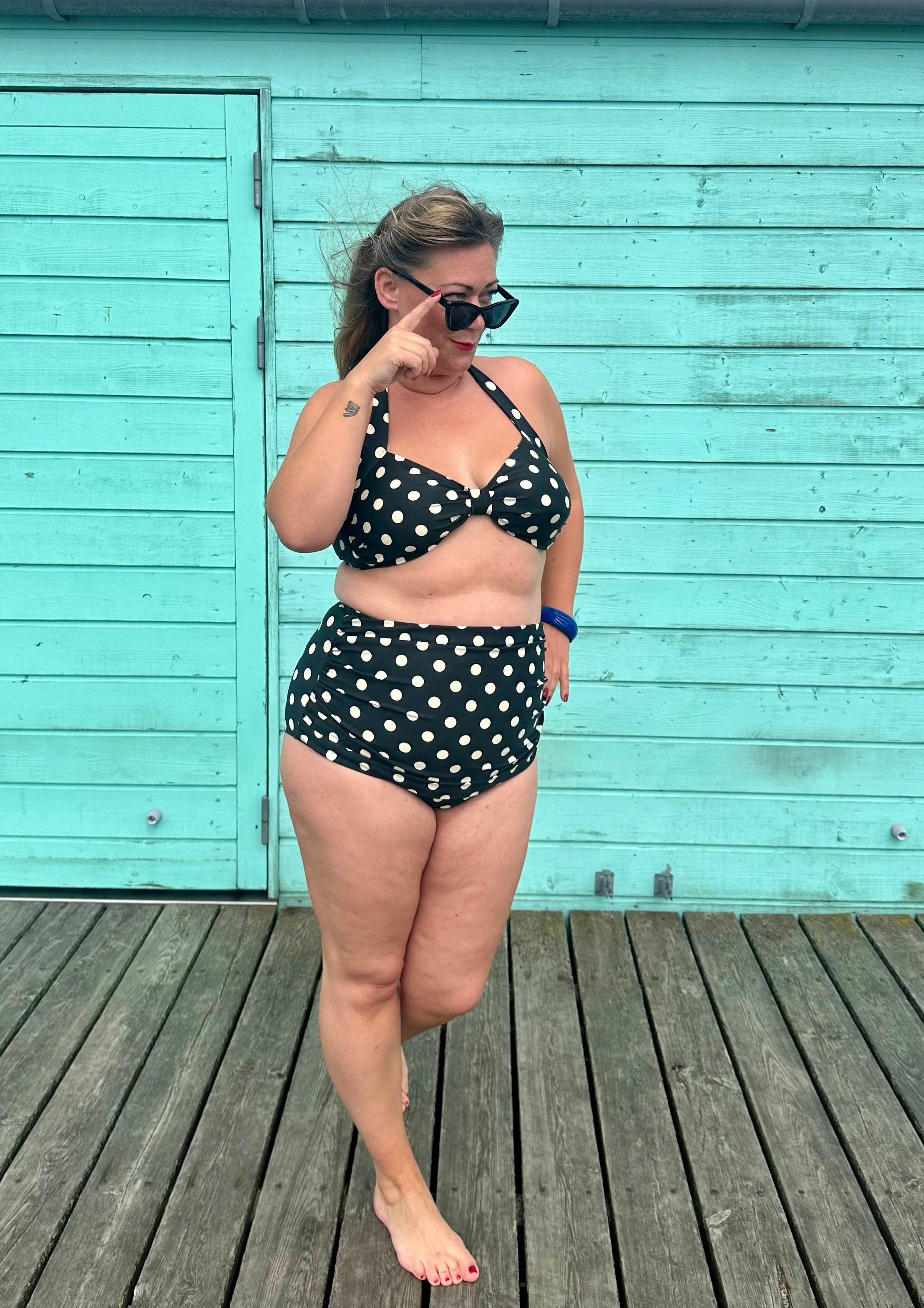 1950'er stils Bikini i sort med prikker toej Esther Williams