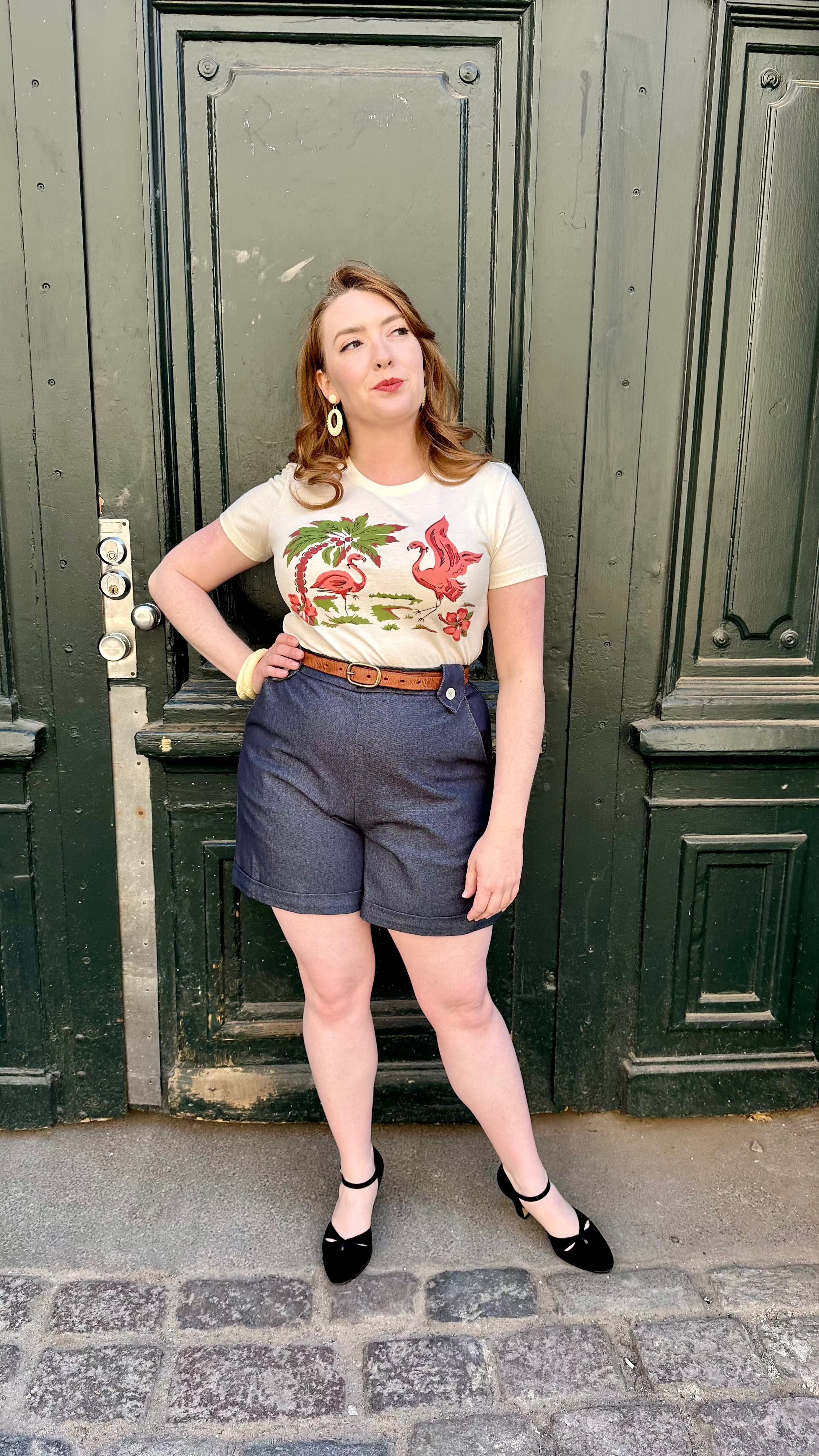 1950'er stils T-shirt "Pink Flamingo" t-shirt Mischief Made