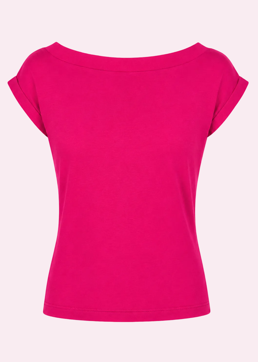Short-sleeved reversible boat neck top - pink