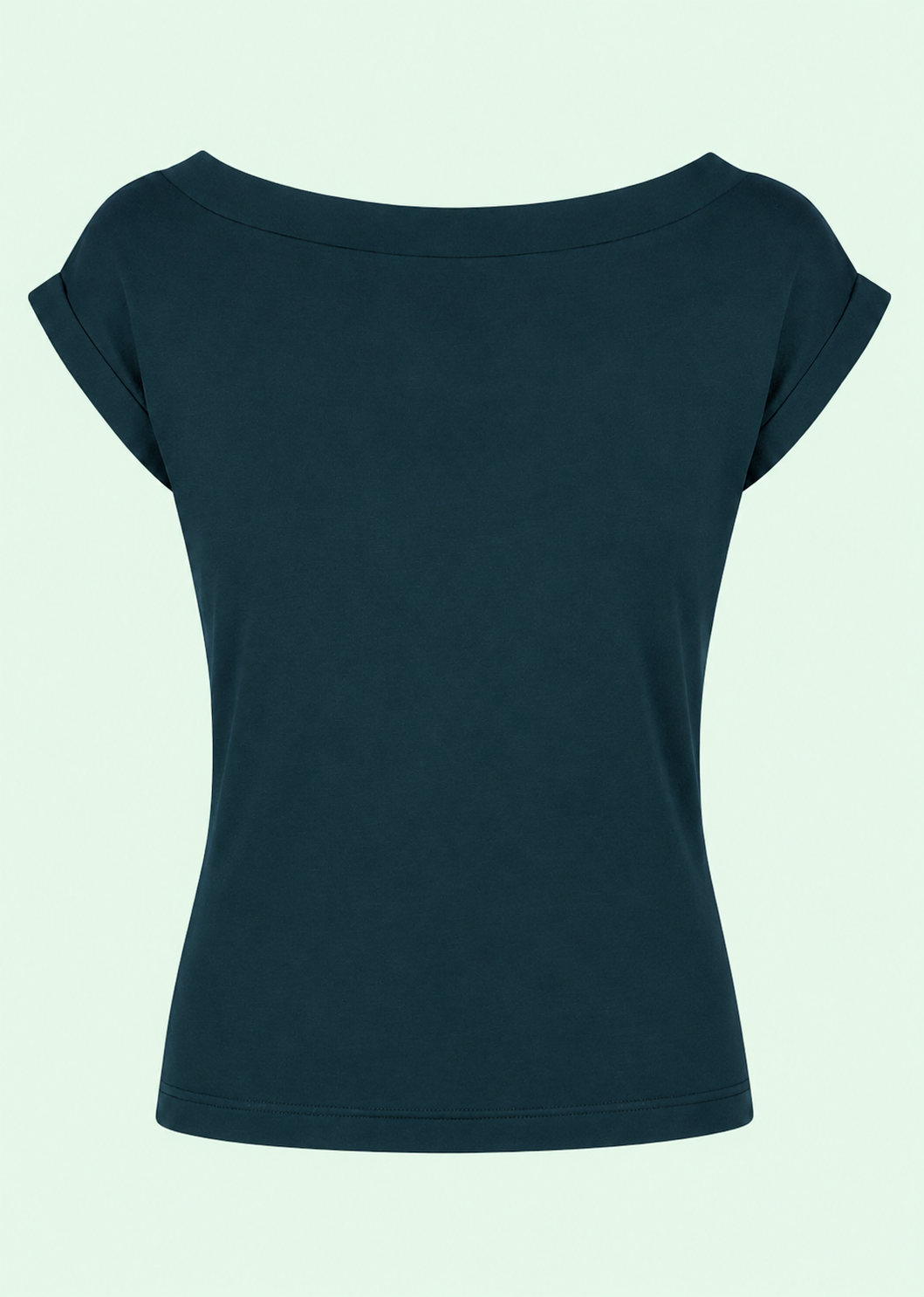Short-sleeved reversible boat neck top - bottle green