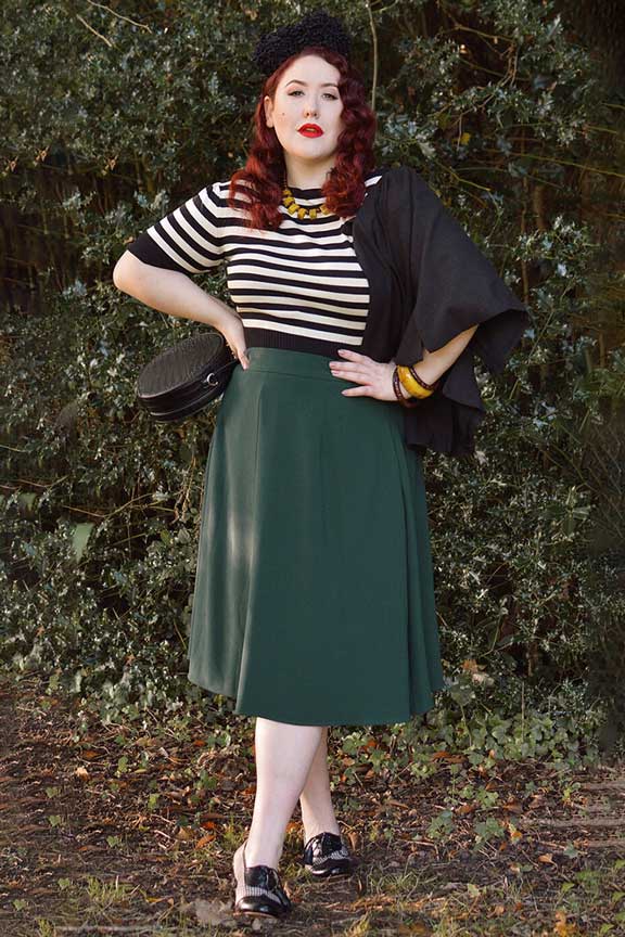 Classic A-line skirt - dark green