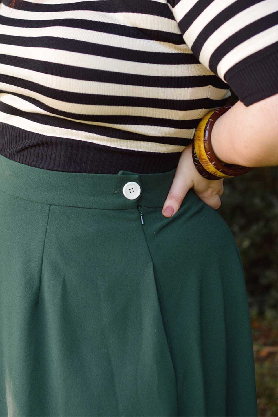 Classic A-line skirt - dark green