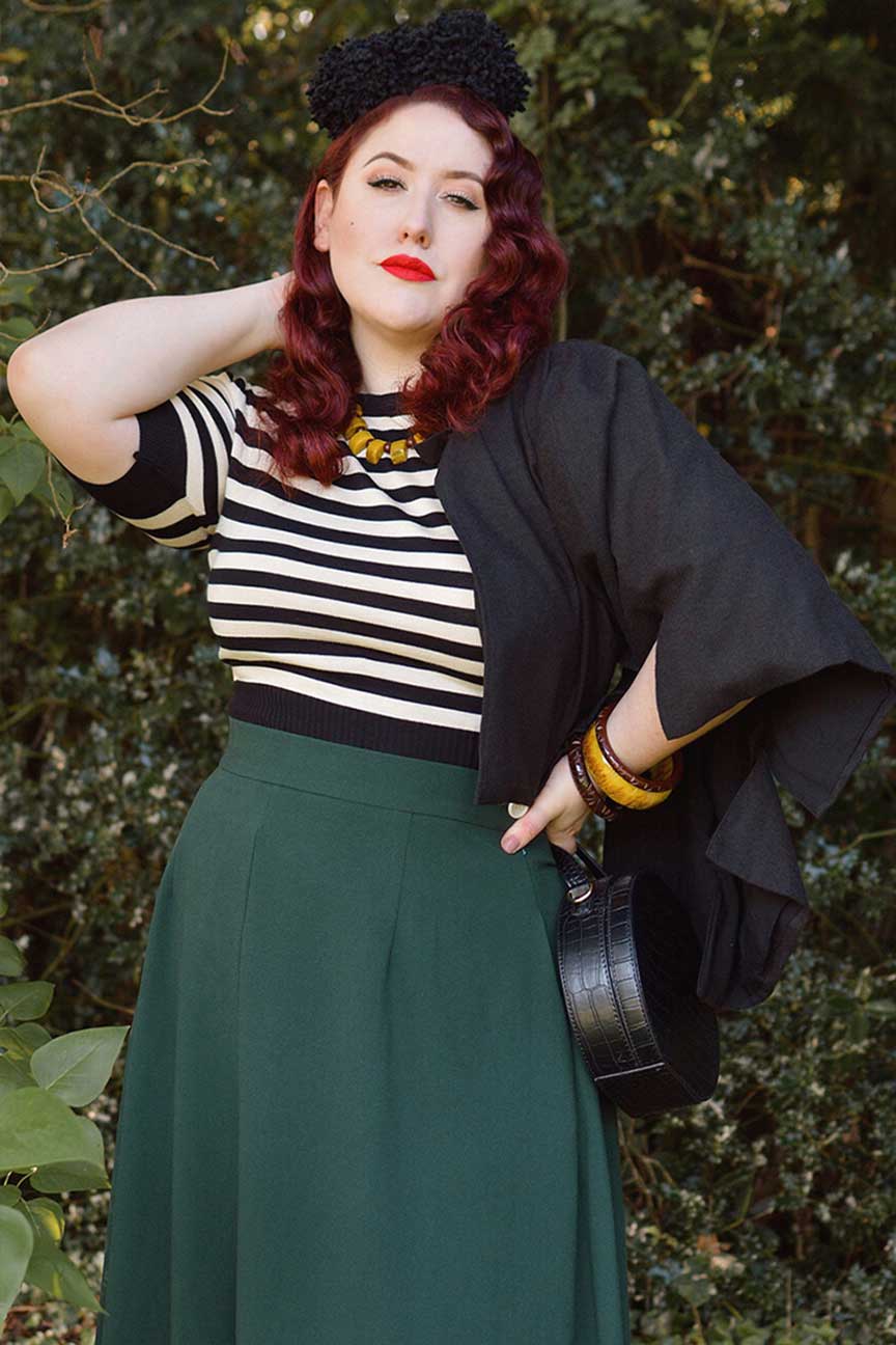 Classic A-line skirt - dark green