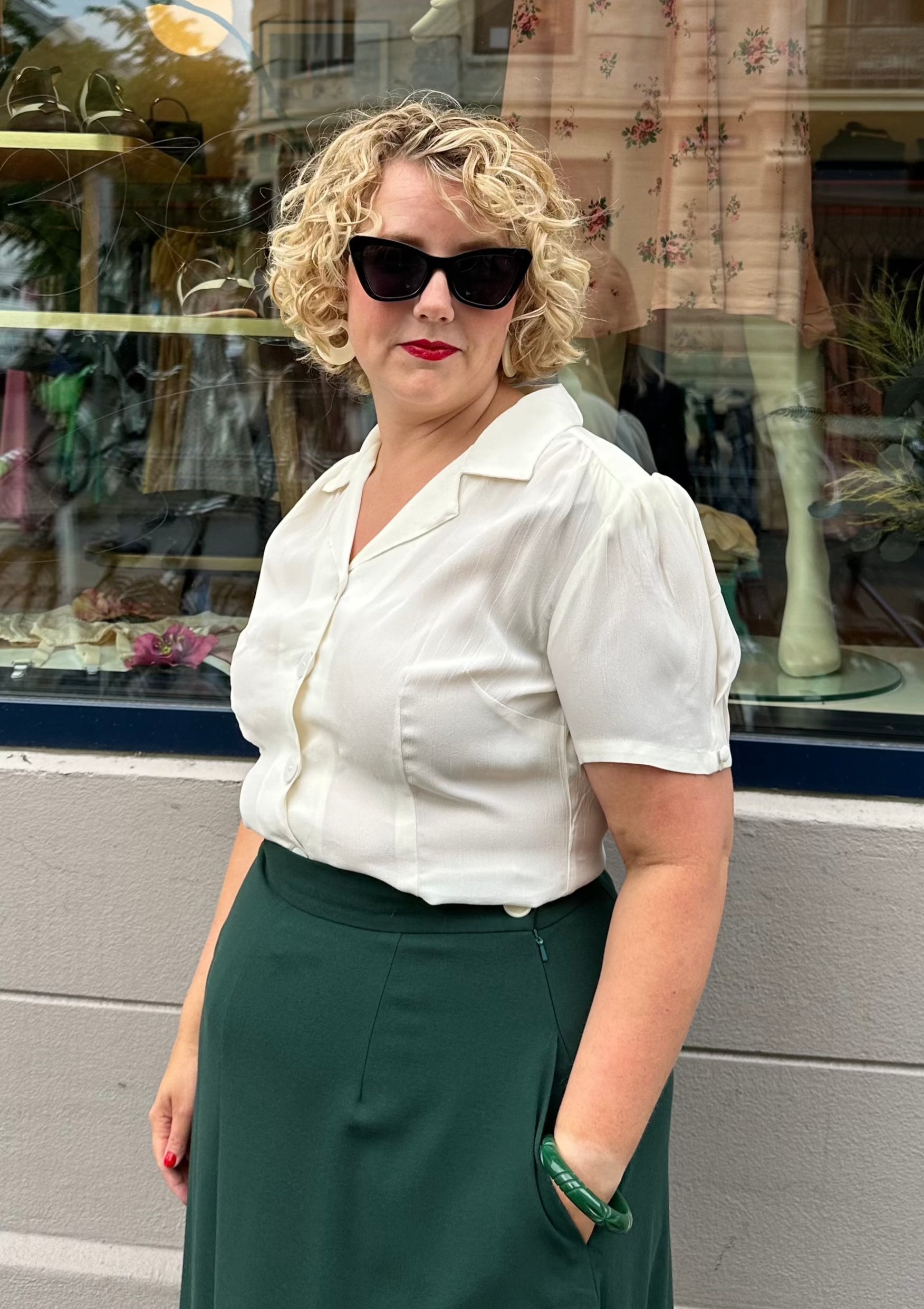 Grace short sleeve shirt - cream