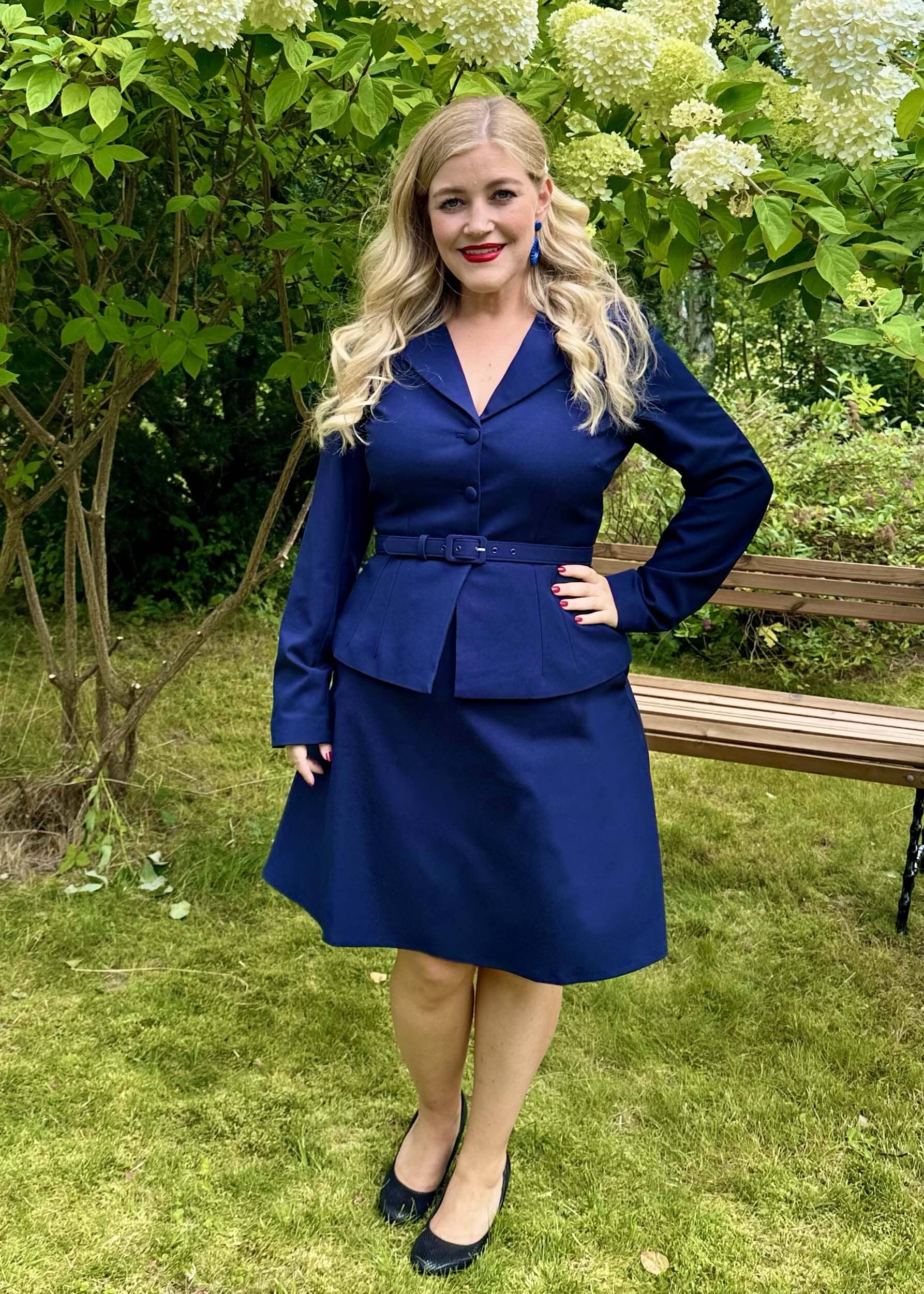 A-line nederdel i navy blå Nederdel Daisy Dapper