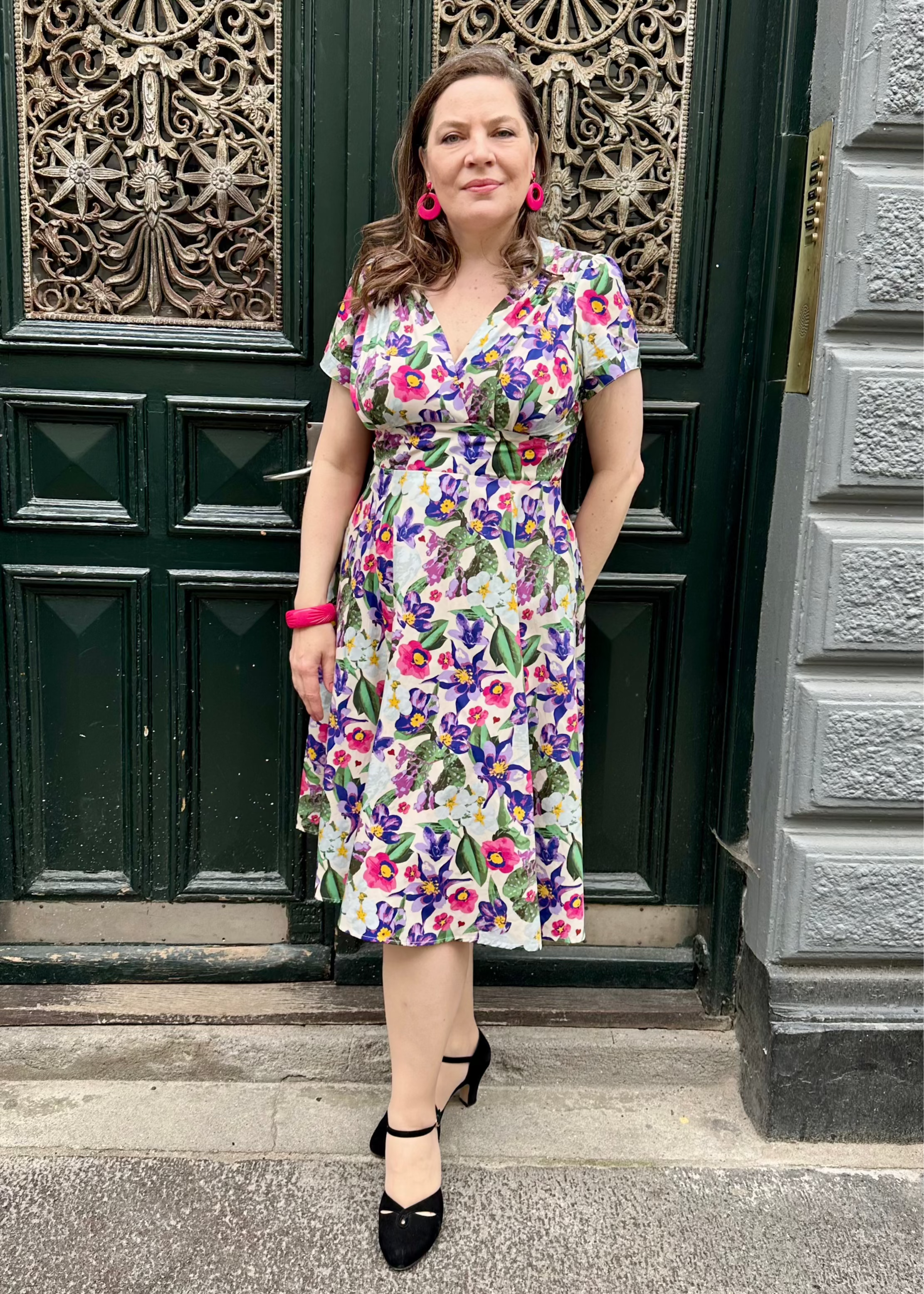 Ava sweetheart kjole i tropical blomster mønster aline kjole Weekend Doll