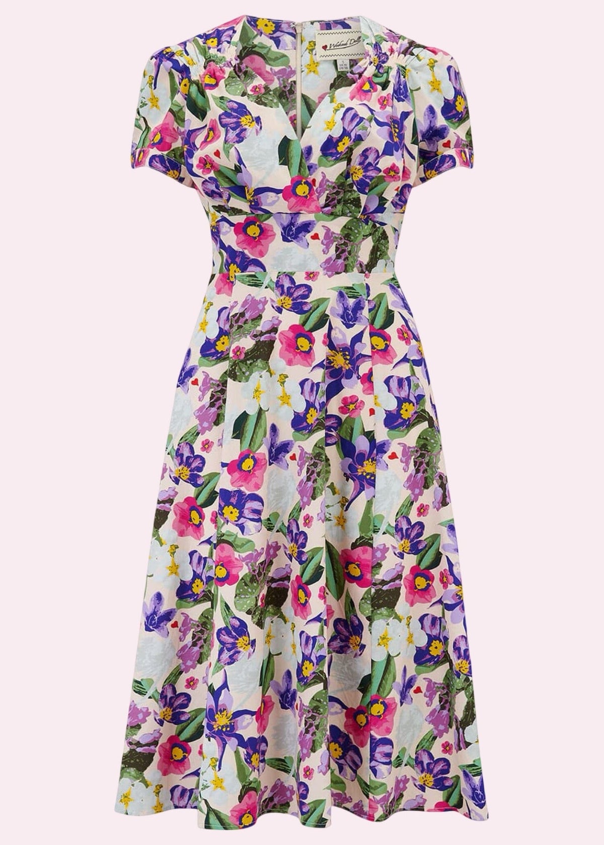 Ava sweetheart kjole i tropical blomster mønster aline kjole Weekend Doll