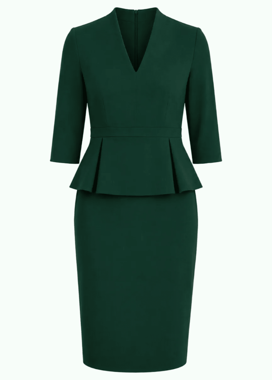 Belgravia Pencil Kjole med peplum - grøn pencil kjole Pretty Dress Company
