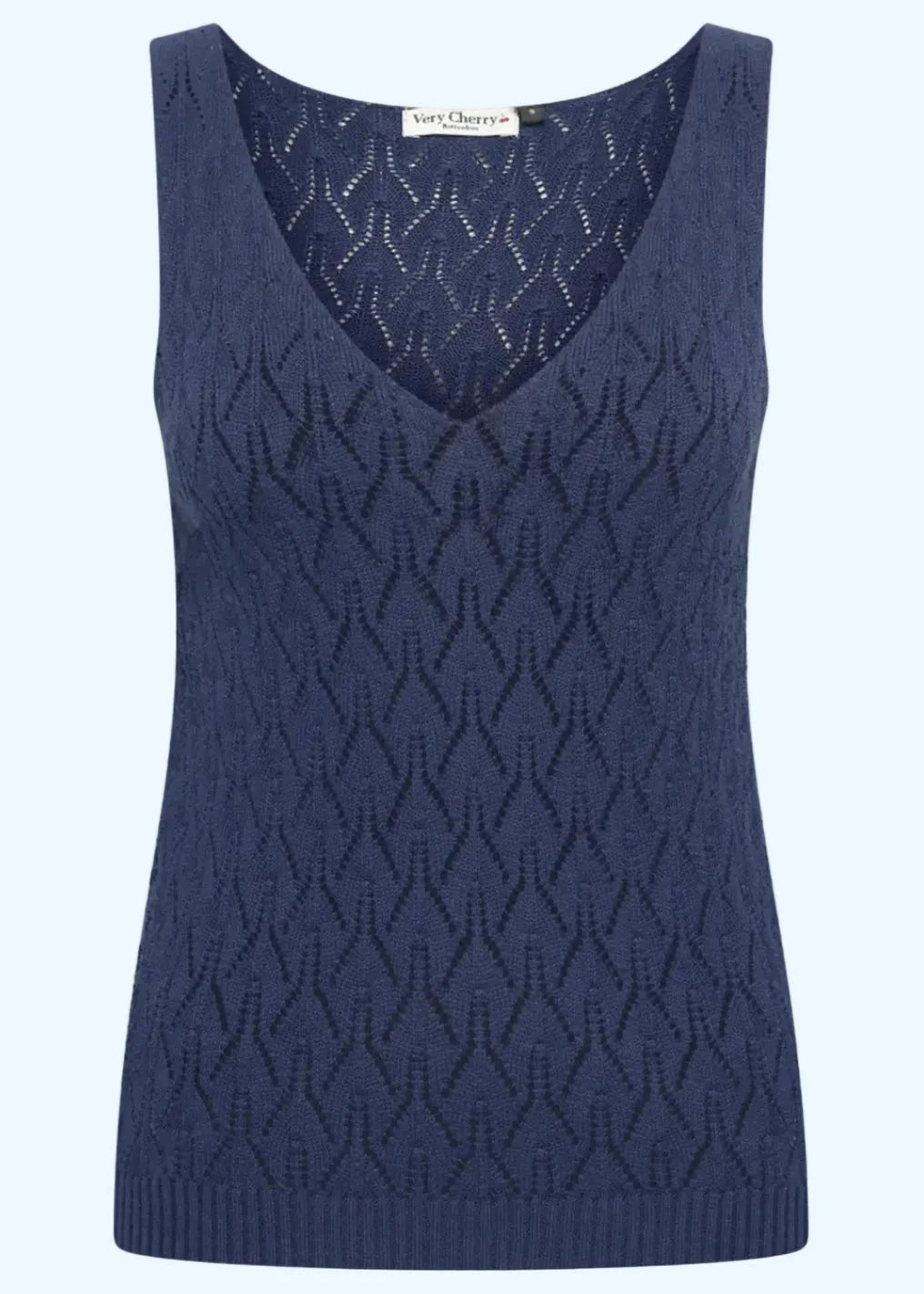 Bella Strik Top - Marine kortærmet skjorte Very Cherry