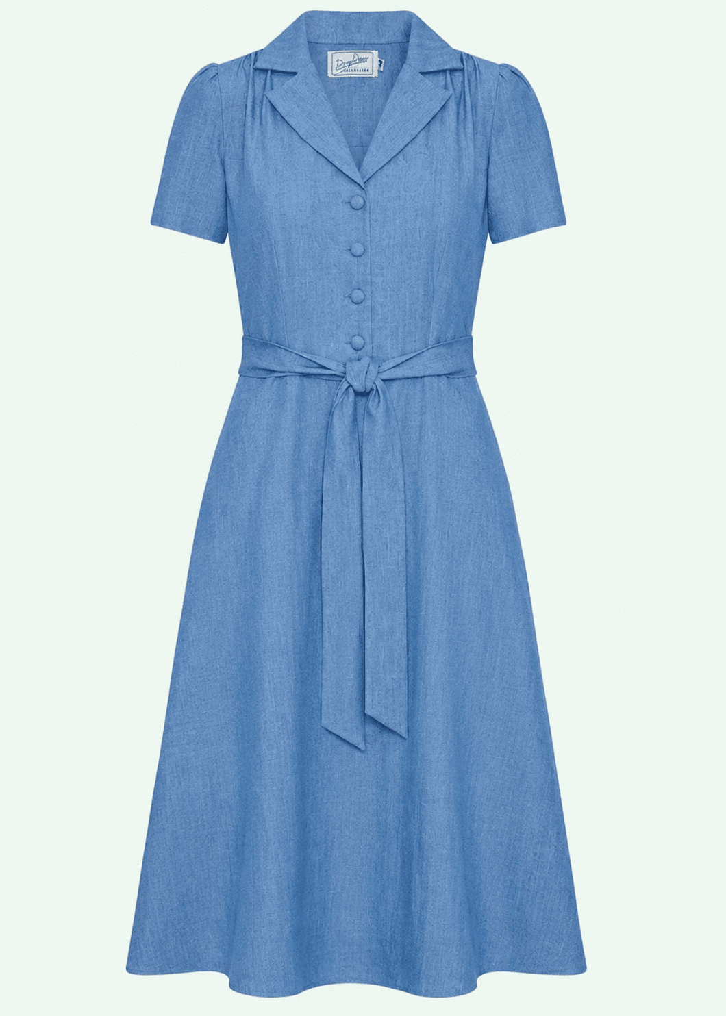 Betty kortærmet skjortekjole - lys denimlook (sommer version) skjortekjole Daisy Dapper