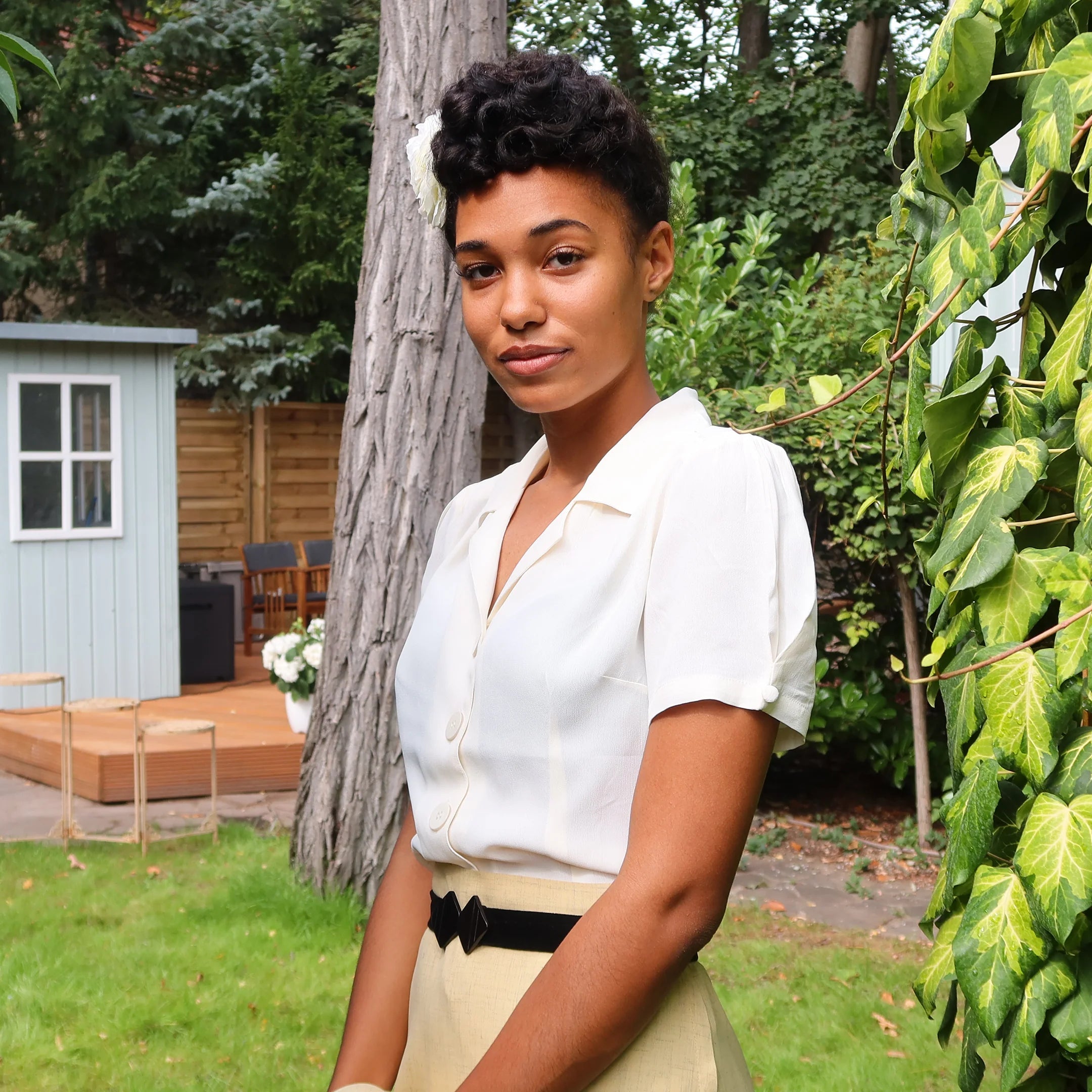 Grace short sleeve shirt - cream