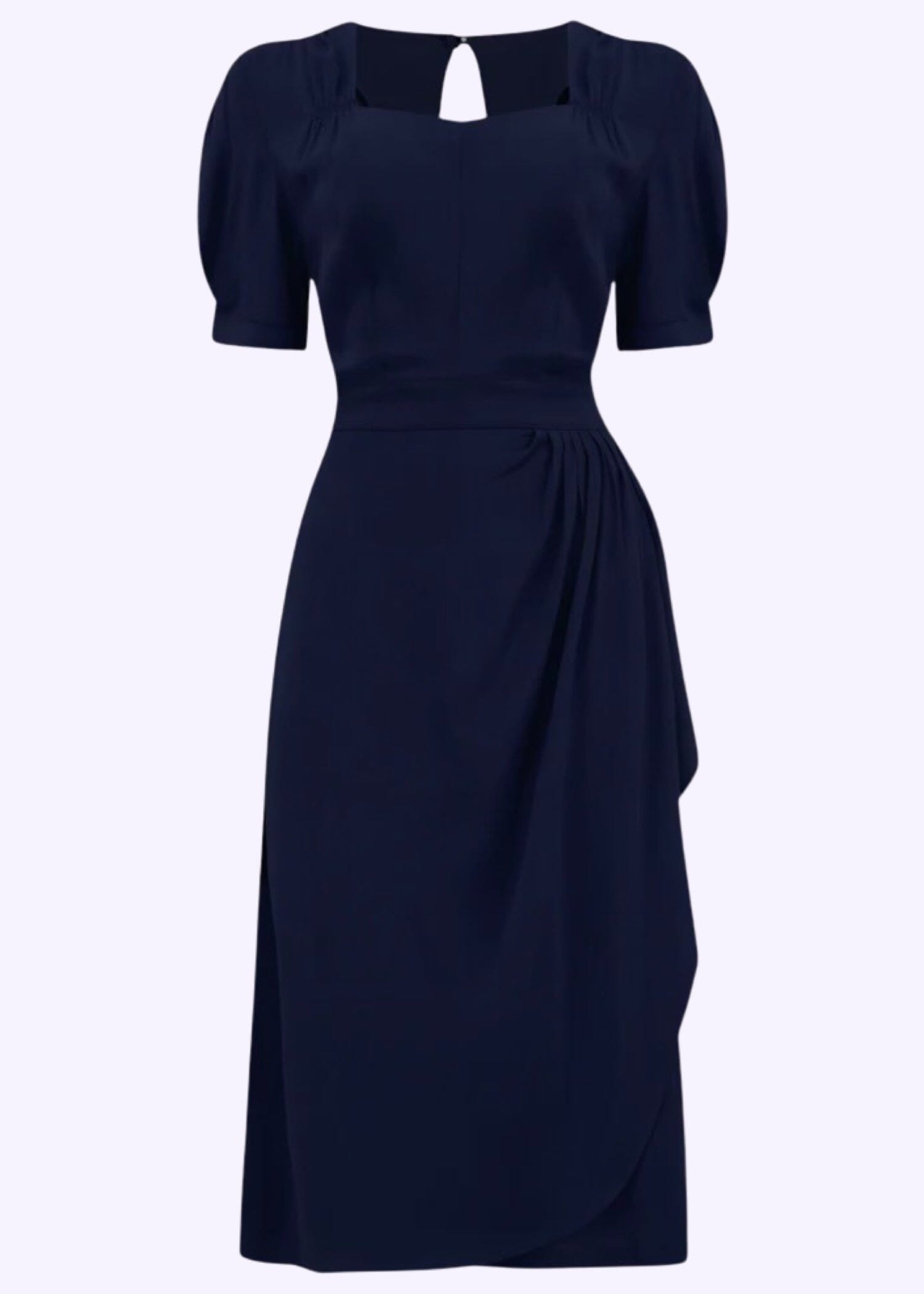 Bloomsbury: Shelly navy blå kjole i 40er stil Seamstress Of Bloomsbury