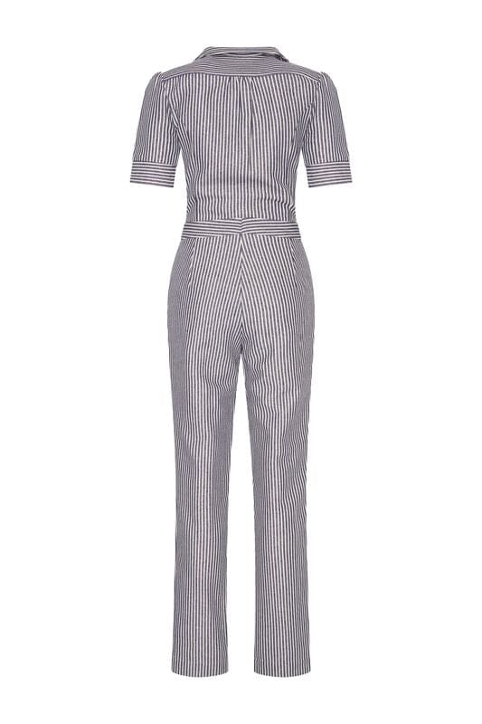 Buksedragt i navy med striber buksedragt Very Cherry