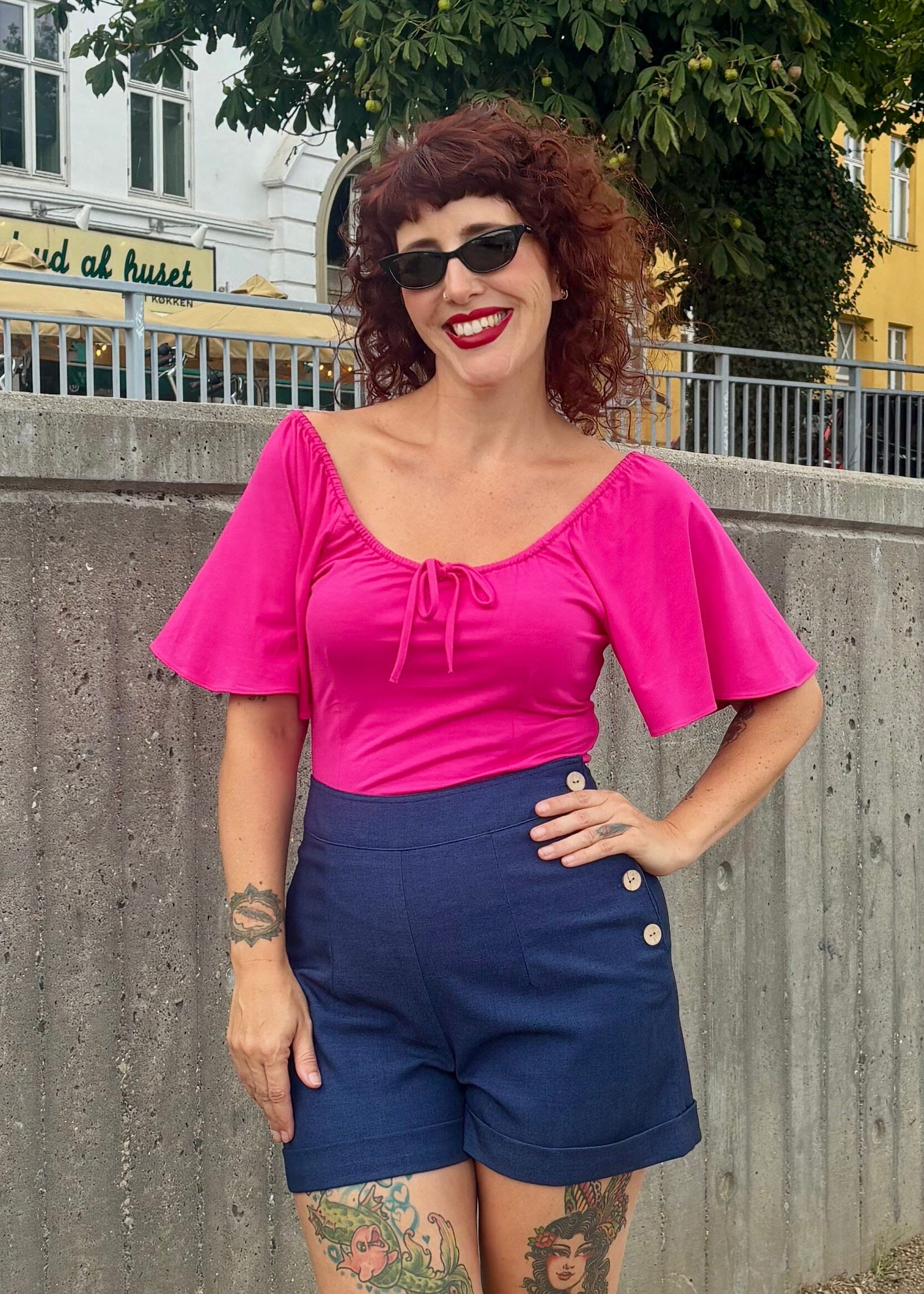 Butterfly top - pink jersey top Daisy Dapper