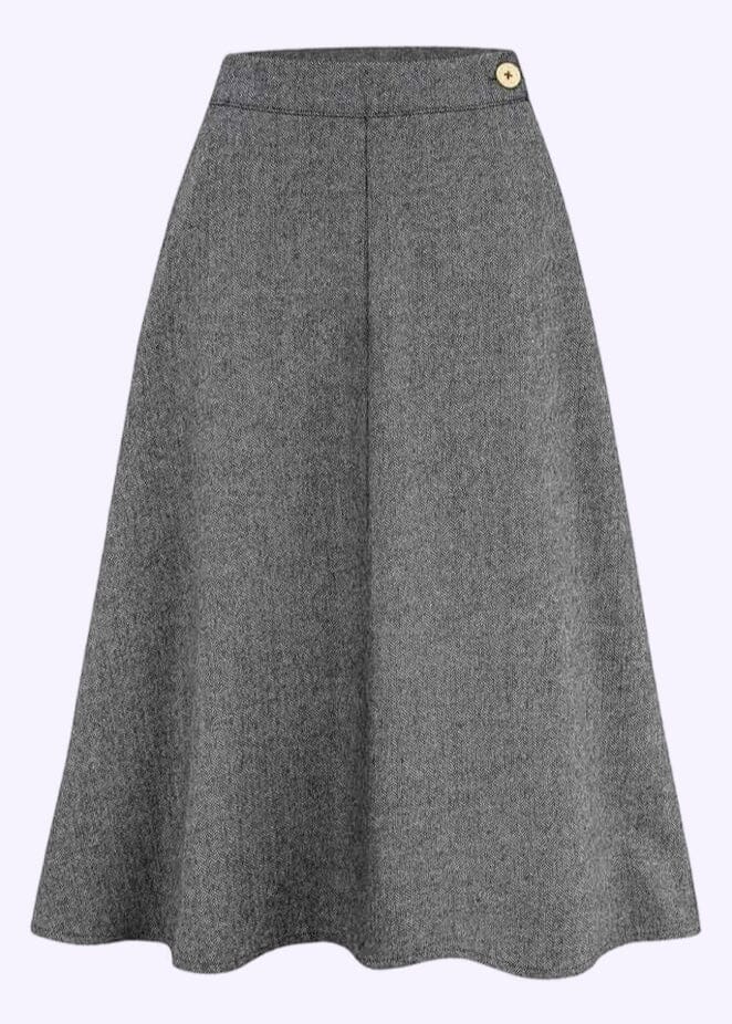 Classic A-line nederdel i grå uldblanding nederdel Weekend Doll