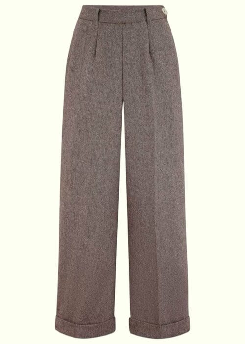 Classic vide bukser i brun uldblanding bukser Weekend Doll
