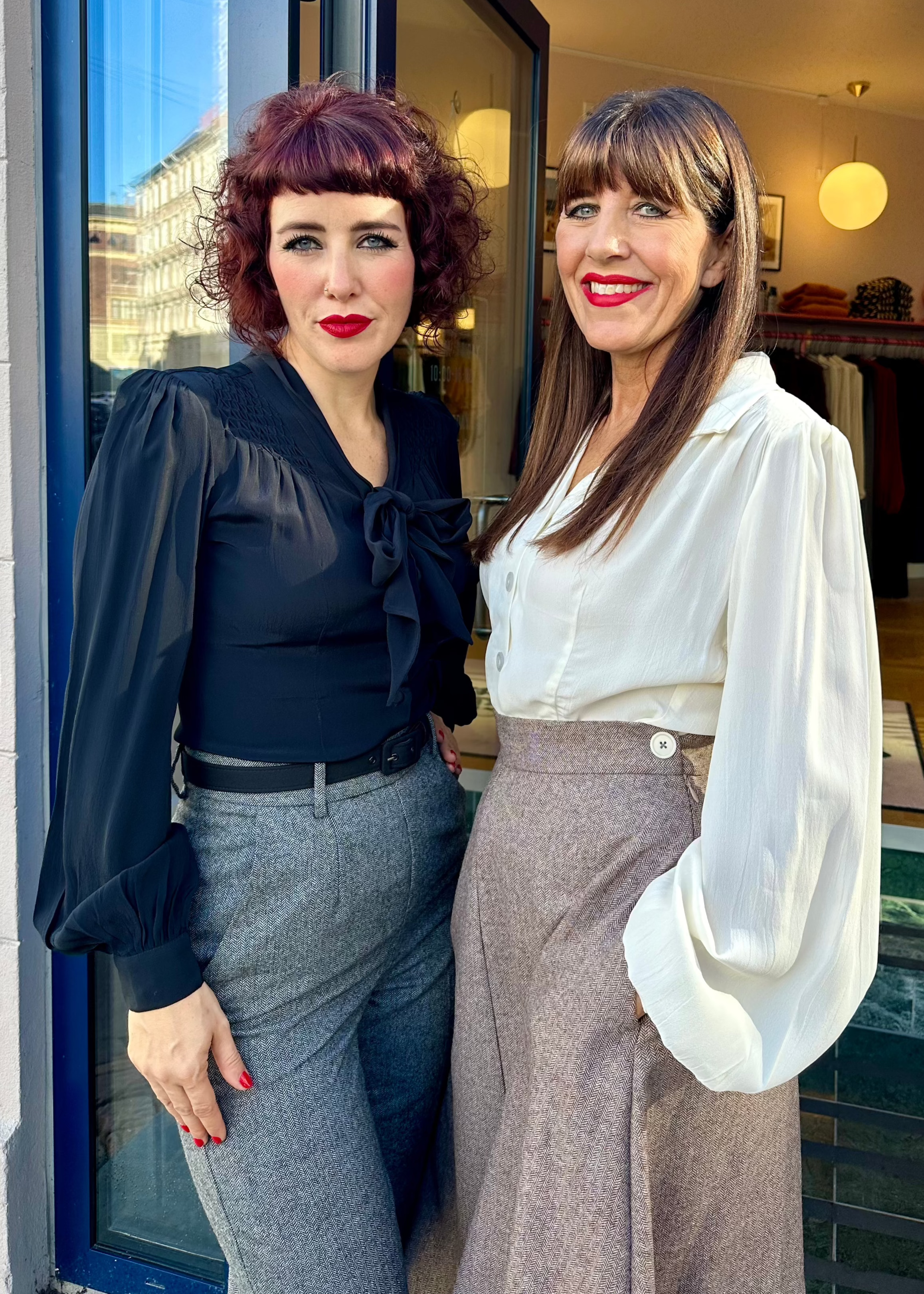 Classic vide bukser i grå uldblanding bukser Weekend Doll