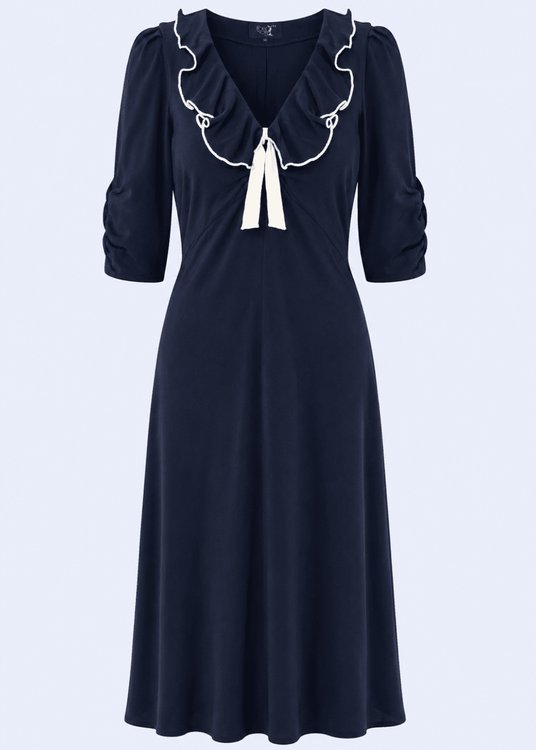Cora bias-cut 1930'er kjole - navy blå aline kjole House of Foxy