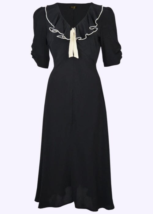Cora bias-cut kjole i sort aline kjole House of Foxy