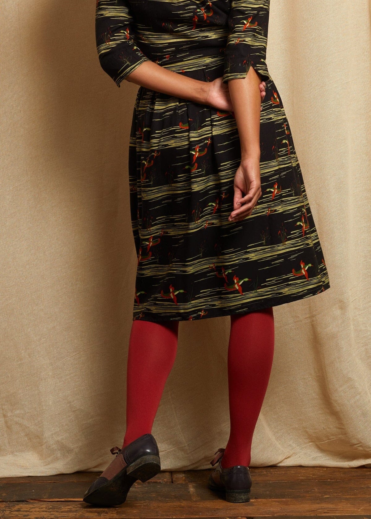 Cynthia Kjole – Black Flying Ducks skjortekjole Palava
