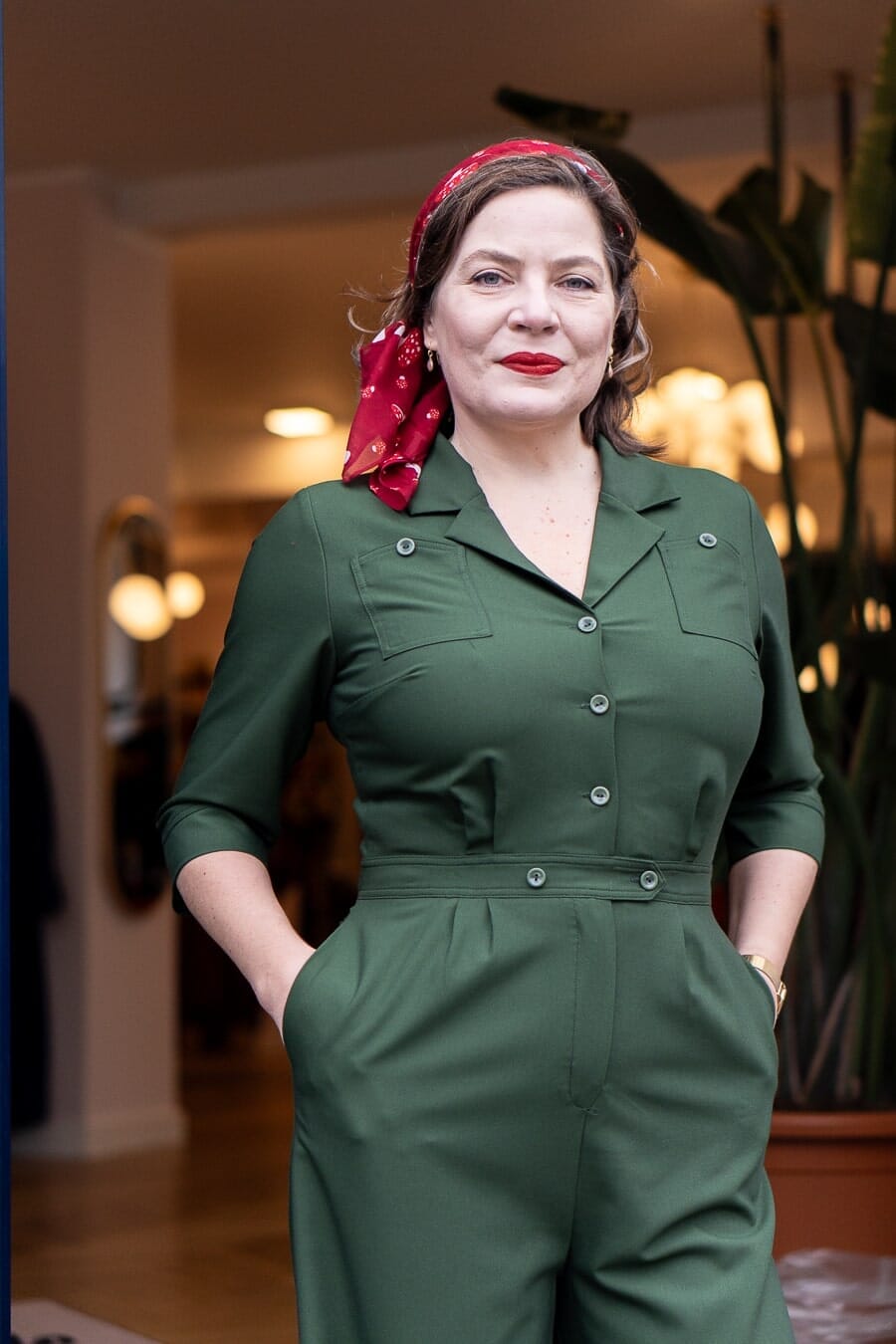 Daisy Dapper: Buksedragt med 3/4 lange ærmer i rust toej Daisy Dapper