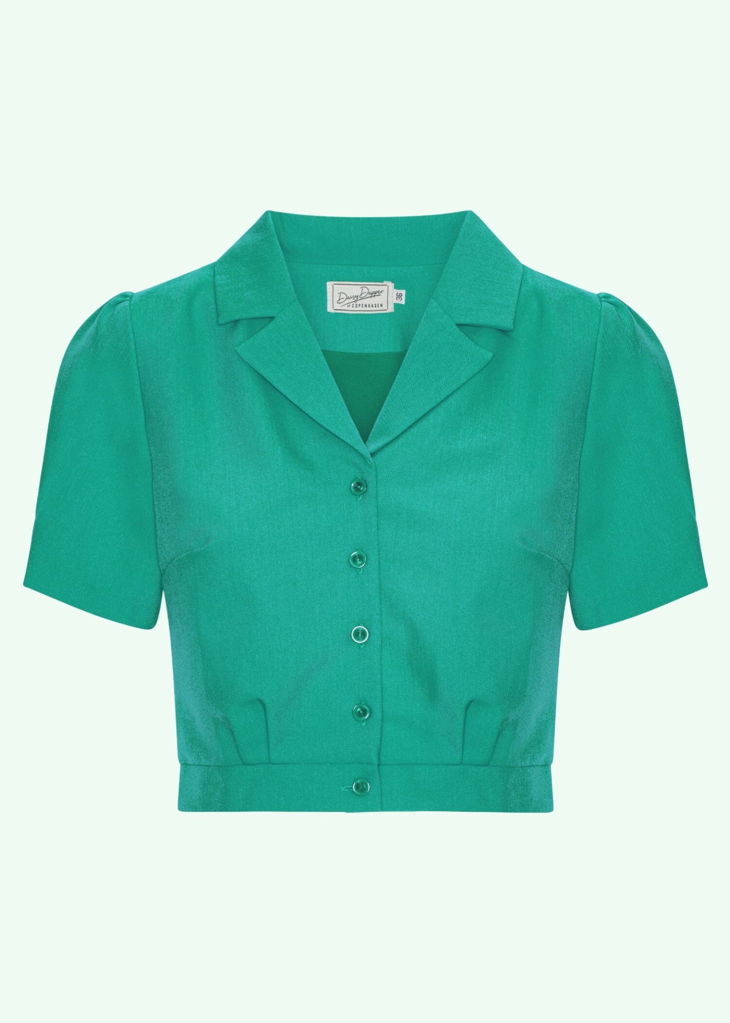 Daisy kortærmet cropped skjorte i aqua grøn kortærmet skjorte Daisy Dapper