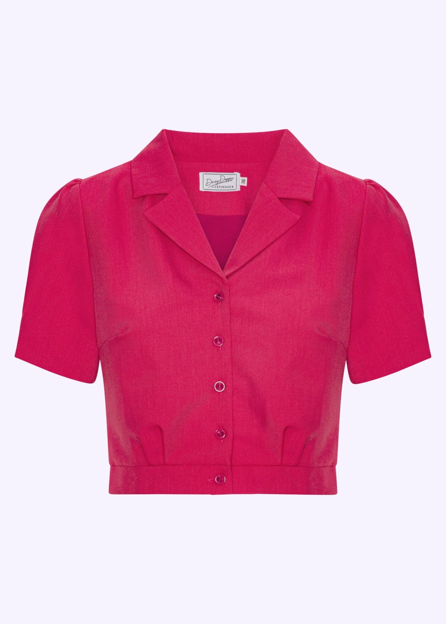 Daisy kortærmet cropped skjorte i raspberry kortærmet skjorte Daisy Dapper