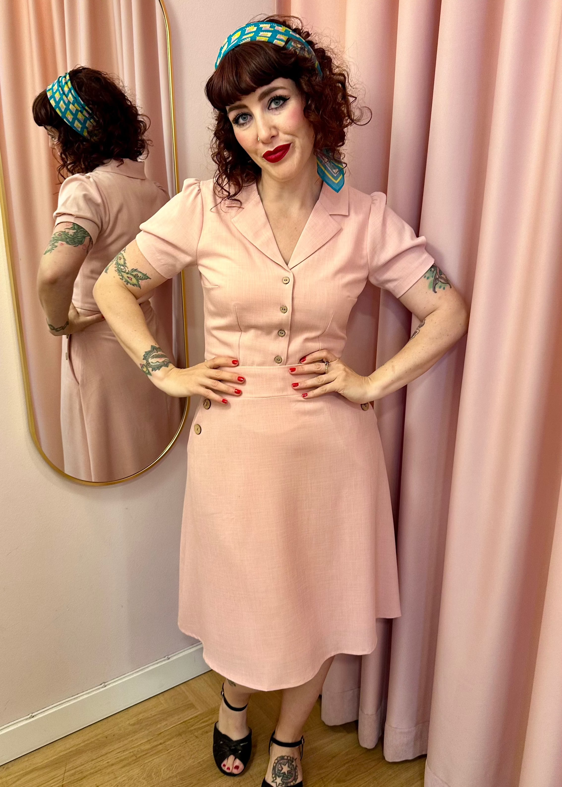 Daisy kortærmet skjorte i lys rosa kortærmet skjorte Daisy Dapper