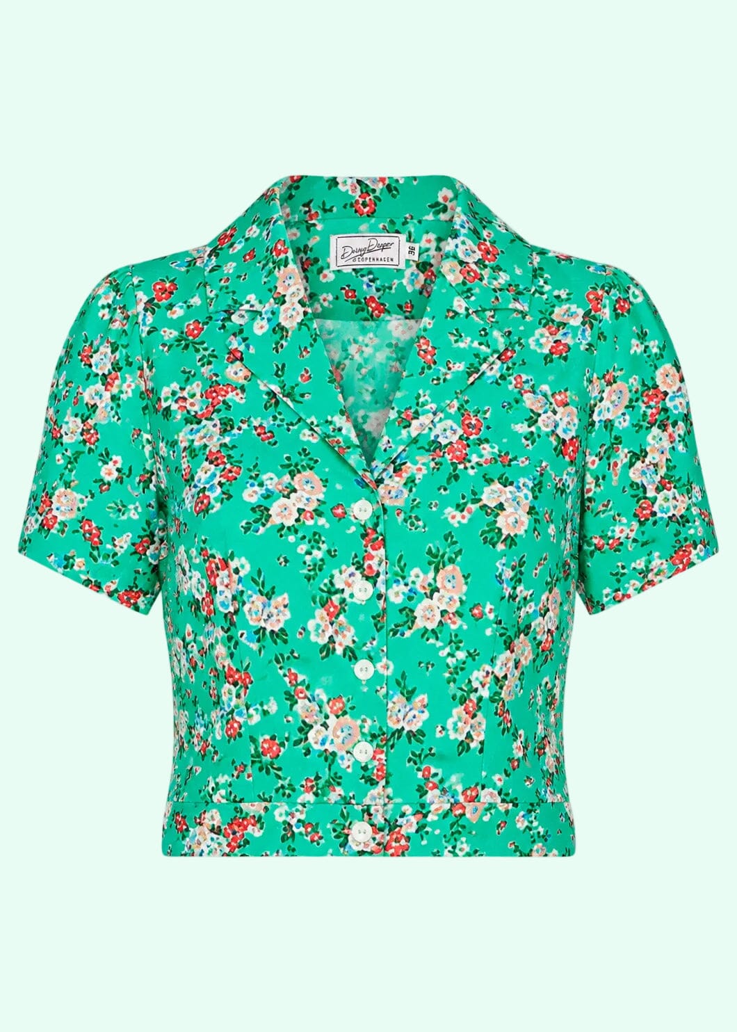Daisy kortærmet skjorte - mint bloom Kortærmet skjorte Daisy Dapper