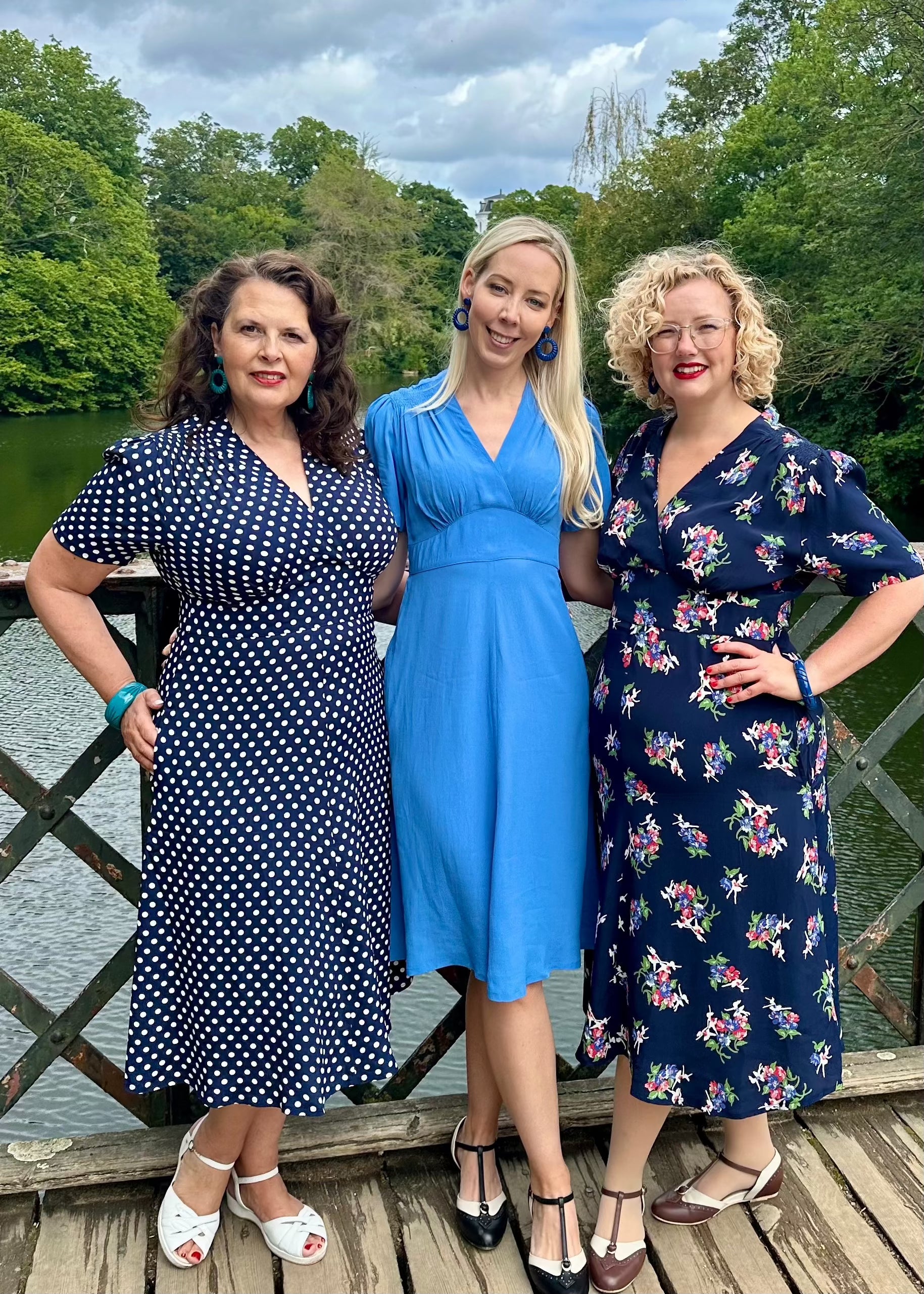 Dolores A-line kjole i Palaca Blue aline kjole Seamstress Of Bloomsbury