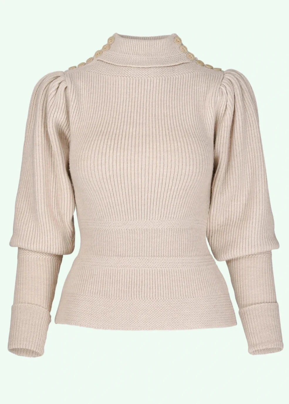 Edwardian Cycling Sweater in antique white merino wool from Emmy