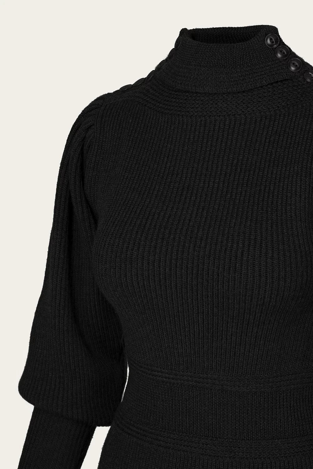 Edwardian Cycling Sweater i sort merinould bluse Emmy Design