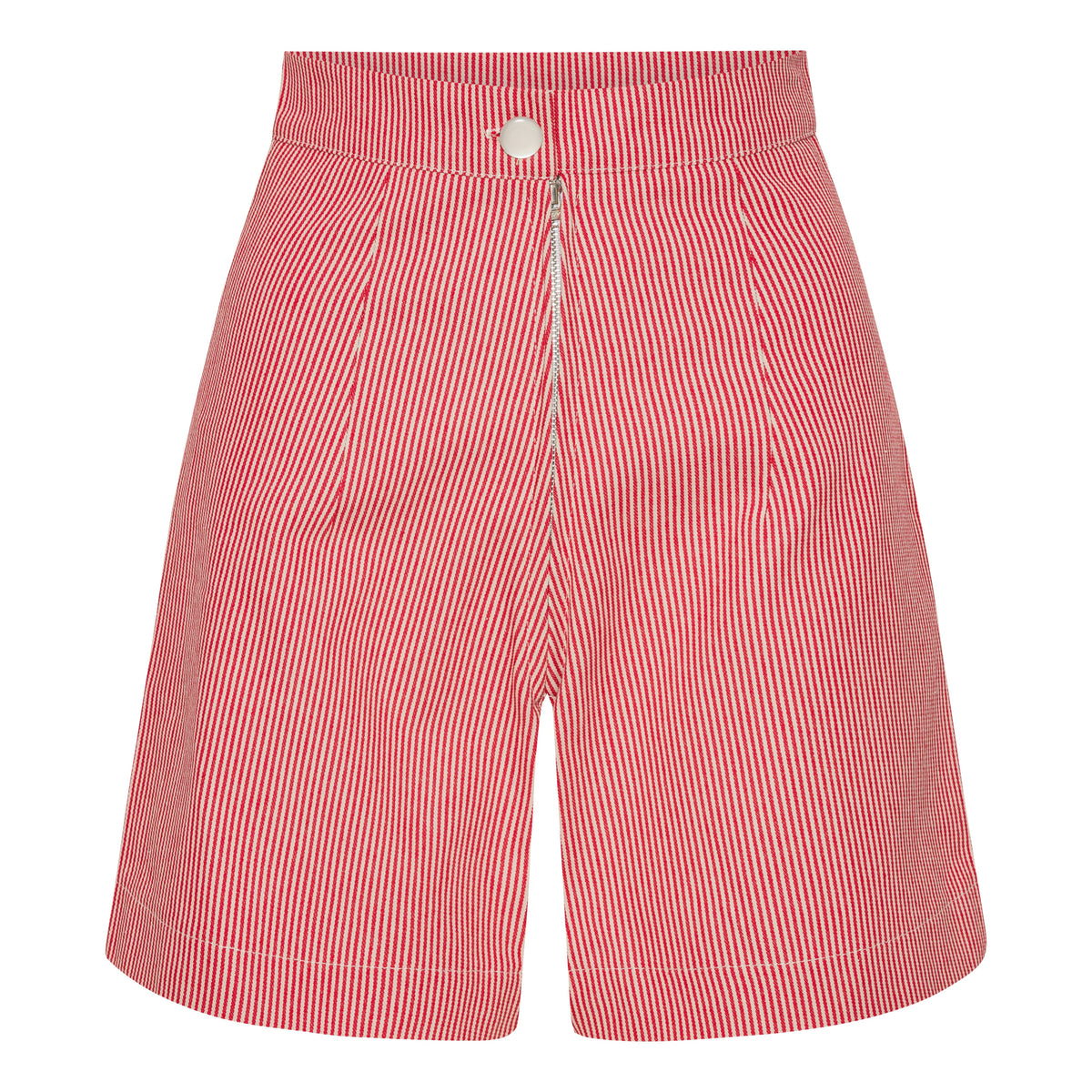 Højtaljede 1950'er stil shorts med røde striber tøj Freddies Of Pinewood