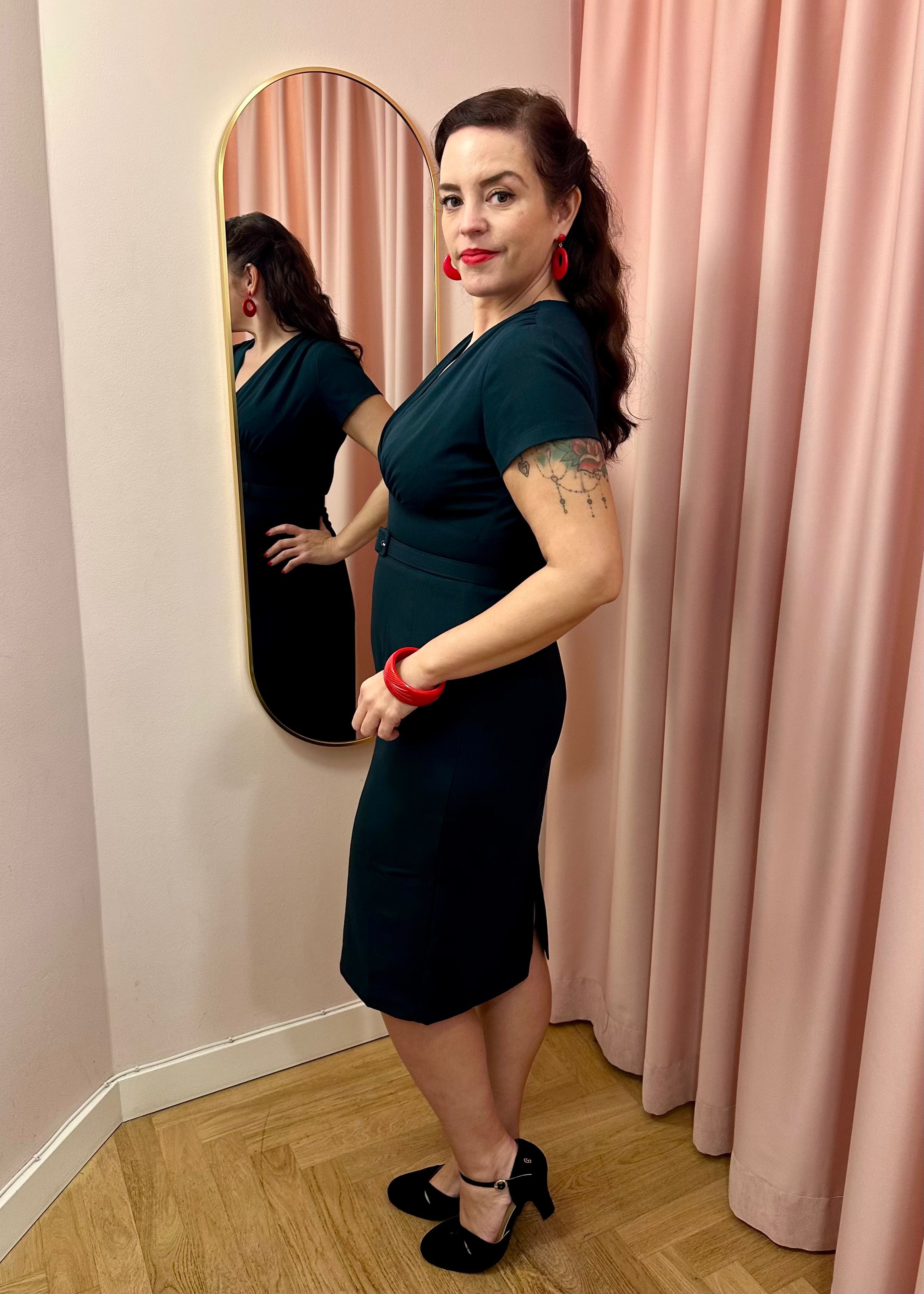 Holly pencilkjole - mørk grøn Kjoler Daisy Dapper