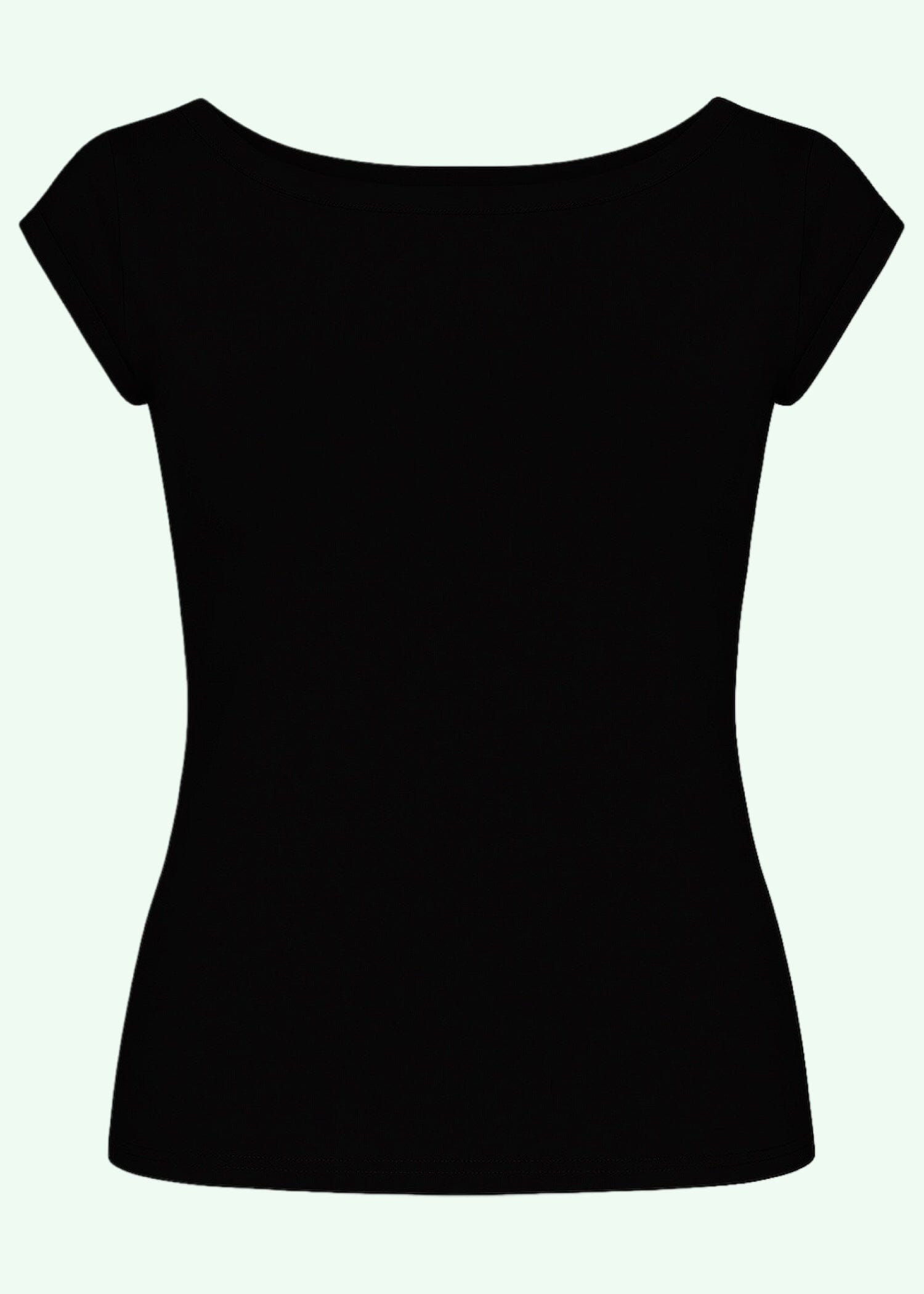 Kortærmet vendbar boatneck top i sort jersey top Daisy Dapper