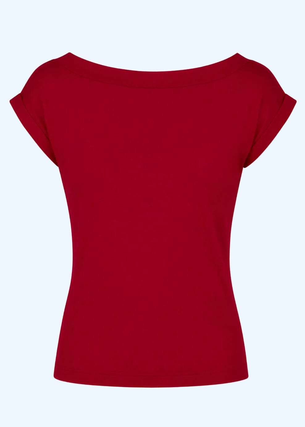 Kortærmet vendbar boatneck top - klassisk rød jersey top Daisy Dapper