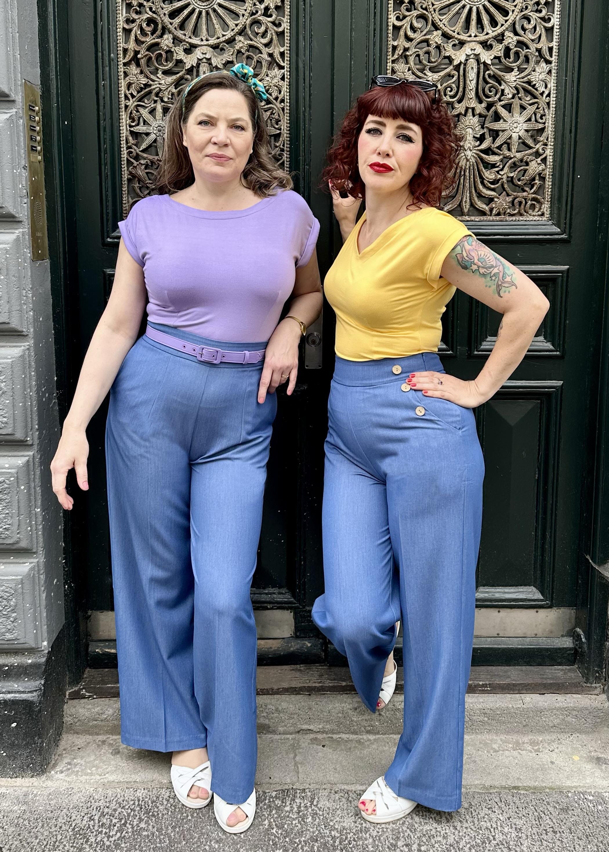 Kortærmet vendbarboatneck top i gul jersey top Daisy Dapper