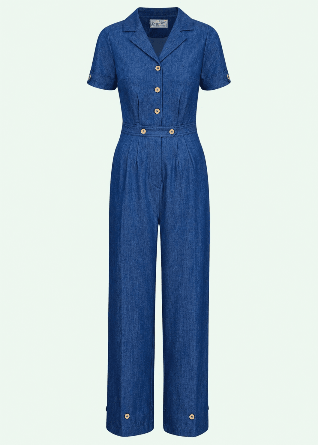 Maxine buksedragt med korte ærmer - denimlook buksedragt Daisy Dapper