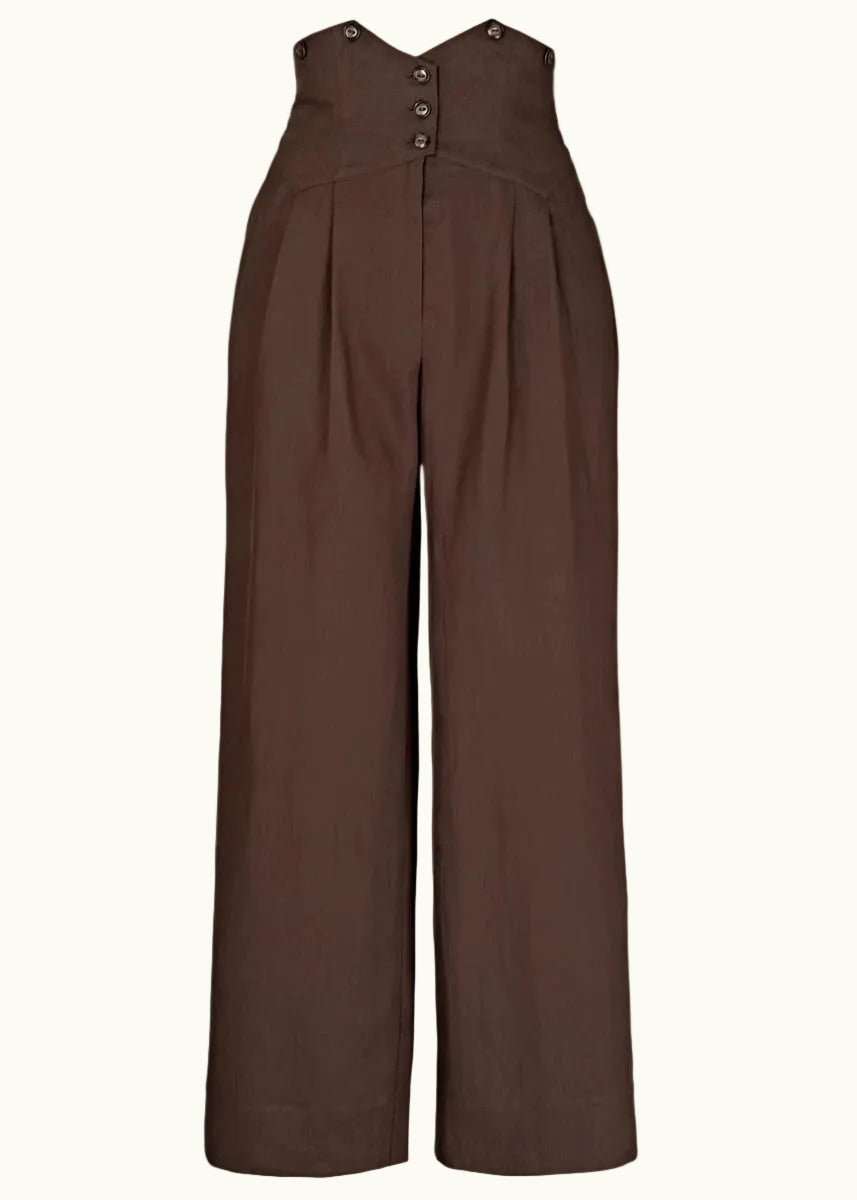 Miss Fancy Pants Slacks i brun hør bukser Emmy Design