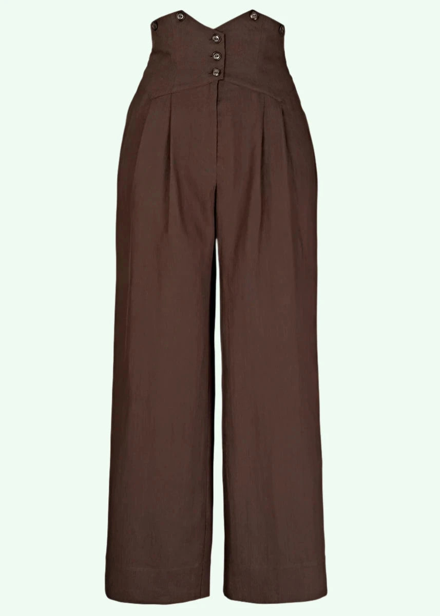 Miss Fancy Pants Slacks i brun hør bukser Emmy Design