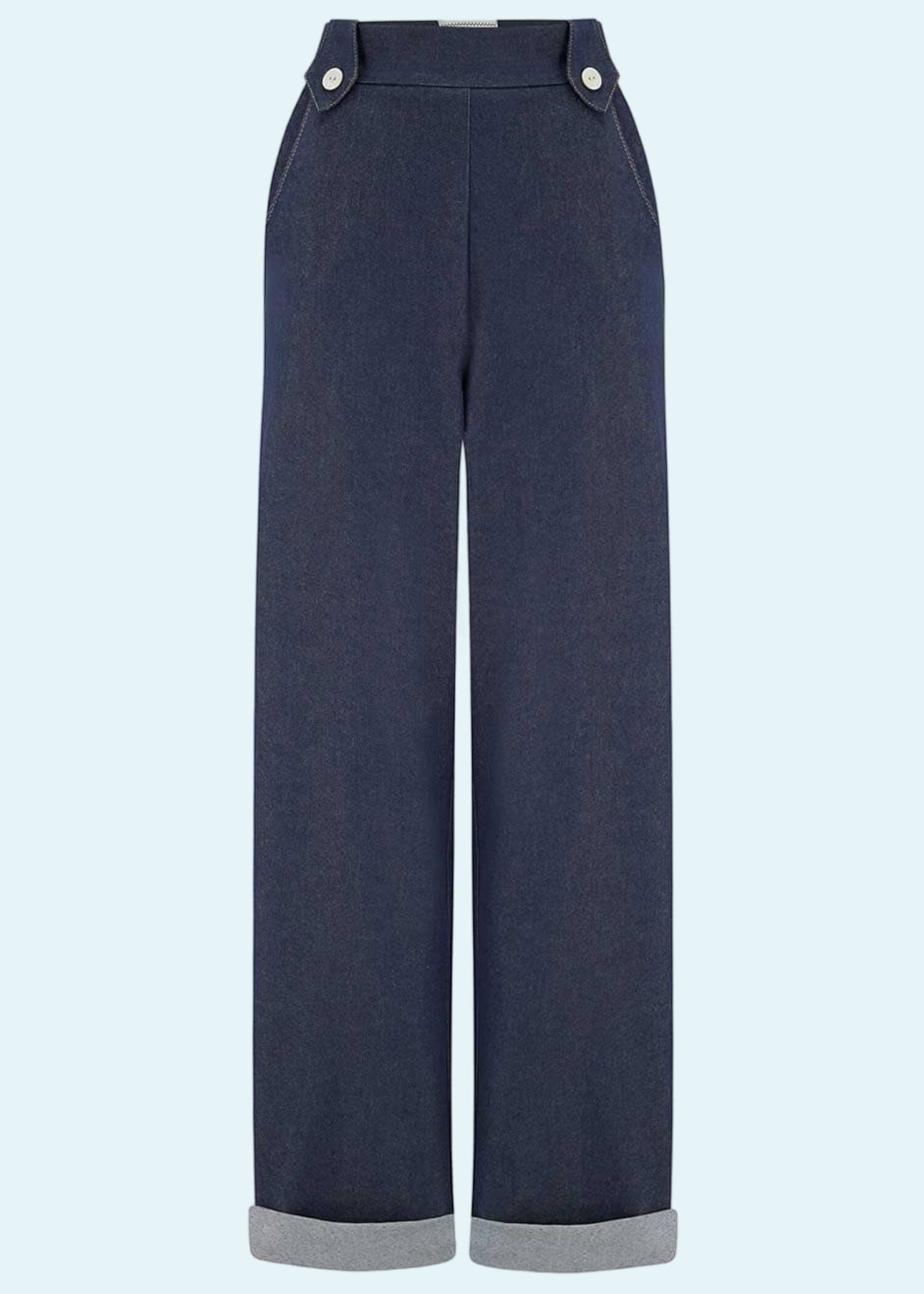 Monroe højtaljede denim bukser i navy bukser Weekend Doll