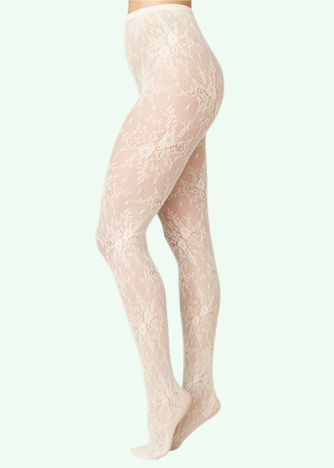 Rosa blonde strømpebukser i hvid Accessories Swedish Stockings