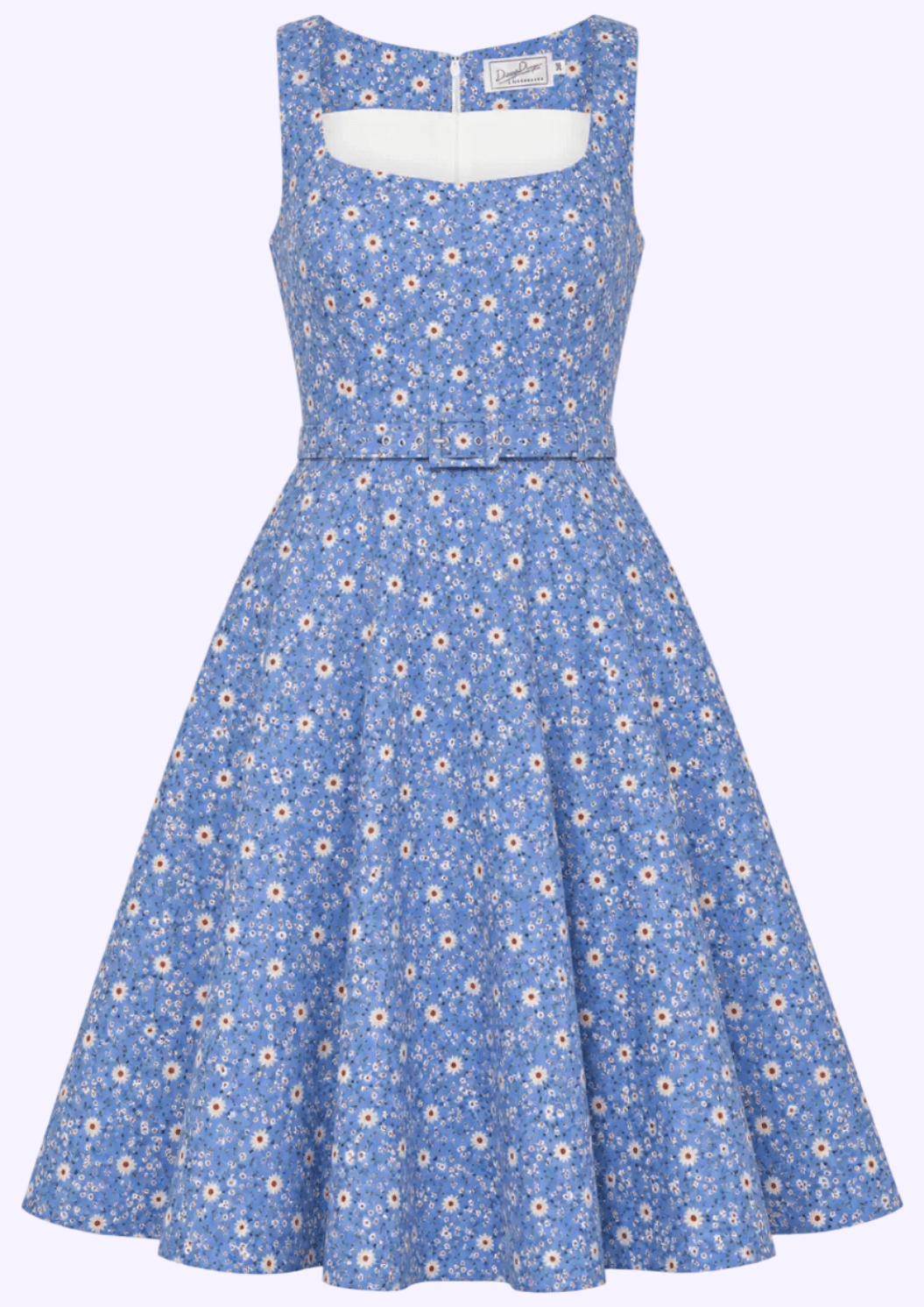 Rosie swingkjole med brede stropper - daisy print swing kjole Daisy Dapper