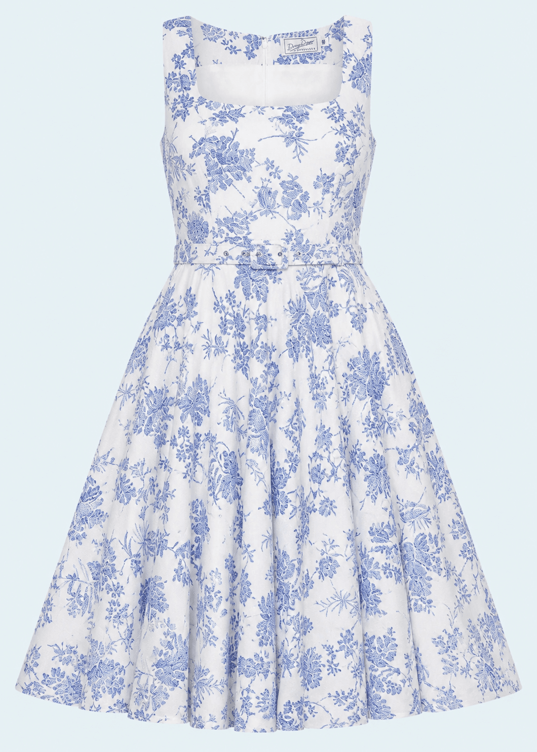 Rosie swingkjole med brede stropper - hvid med blomster swing kjole Daisy Dapper
