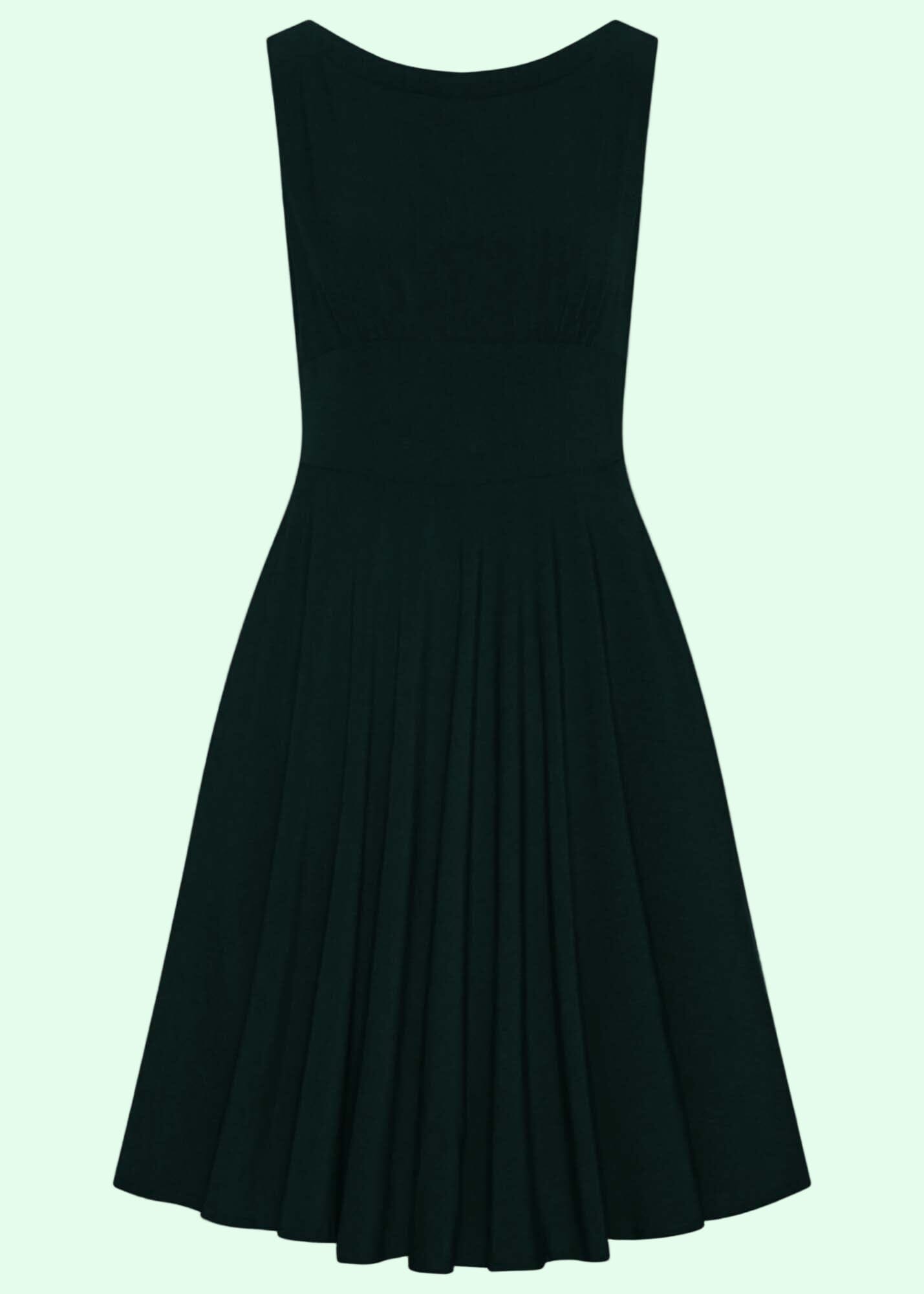 Ruby boatneck swingkjole - mørk grøn Daisy Dapper