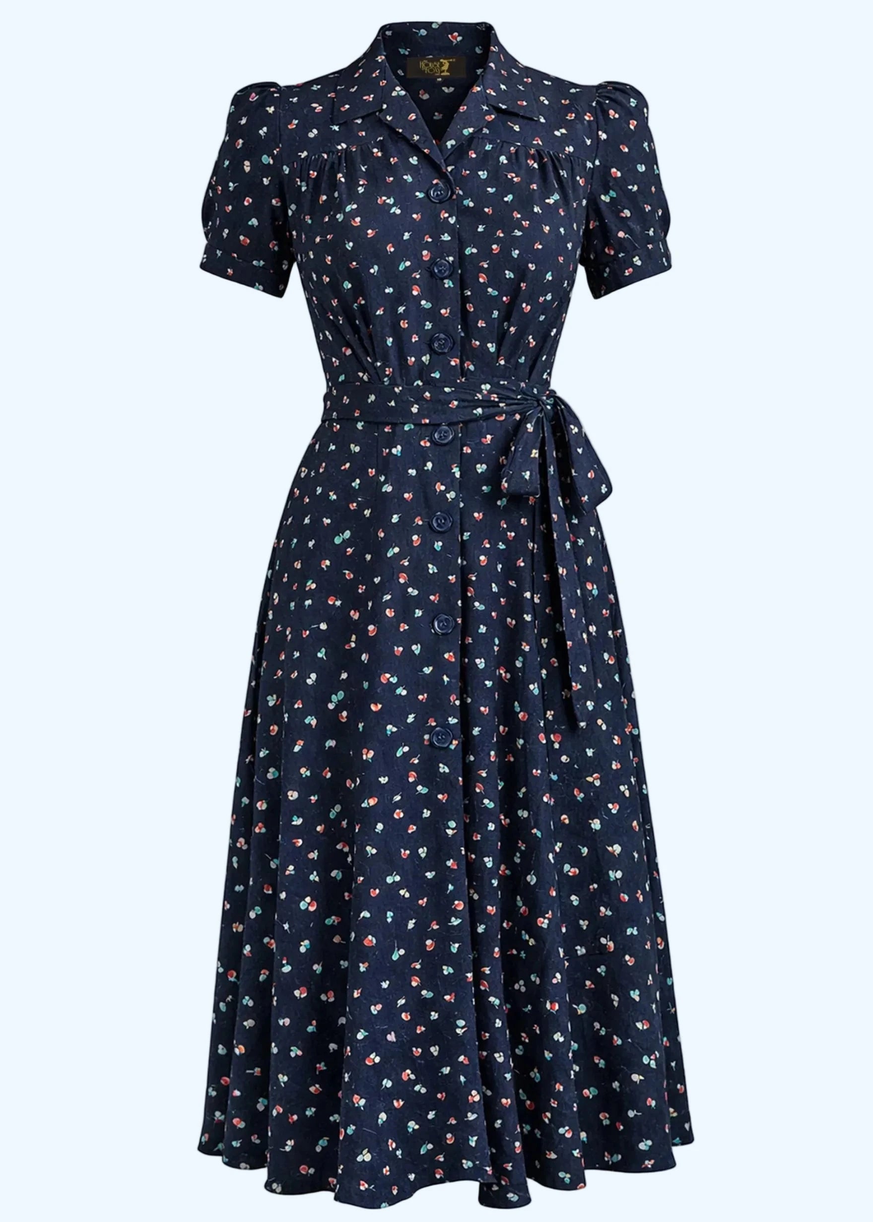 Skjortekjole i 1940'er stil - Ocean Pearl skjortekjole House of Foxy